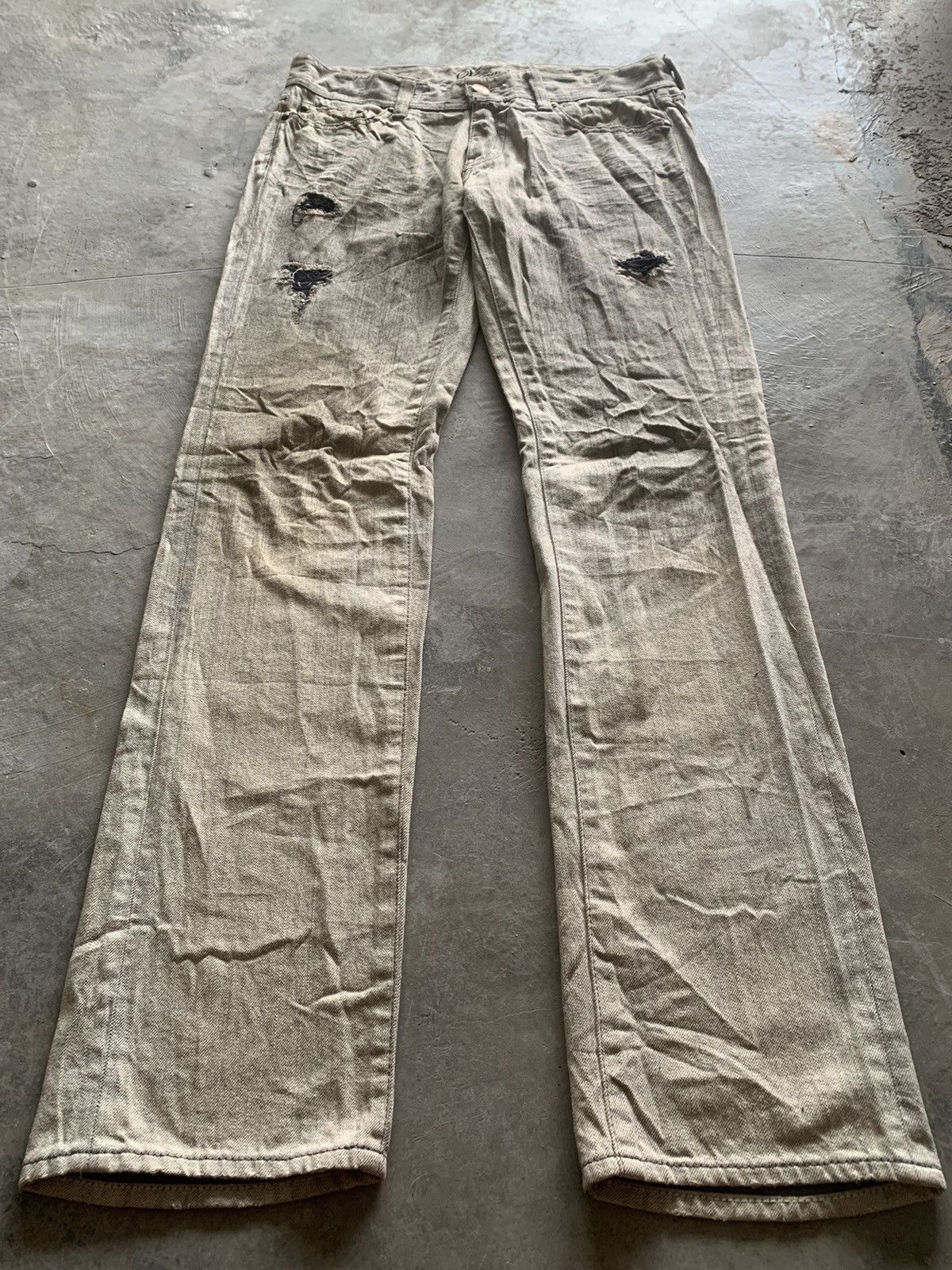 If Six Was Nine × Le Grande Bleu (L.G.B.) × Vanquish VANQUISH GOLD coal wash distressed jeans Size US 34 / EU 50 - 3 Thumbnail