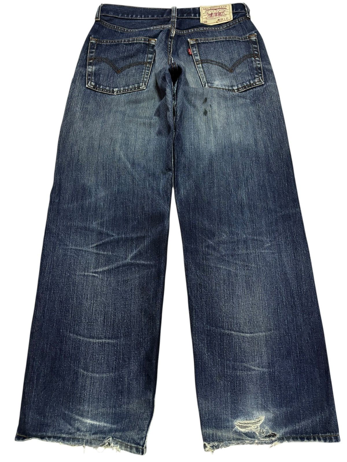 Levi's Vtg 90s Levis 559 Distressed Jeans Size US 29 - 2 Thumbnail