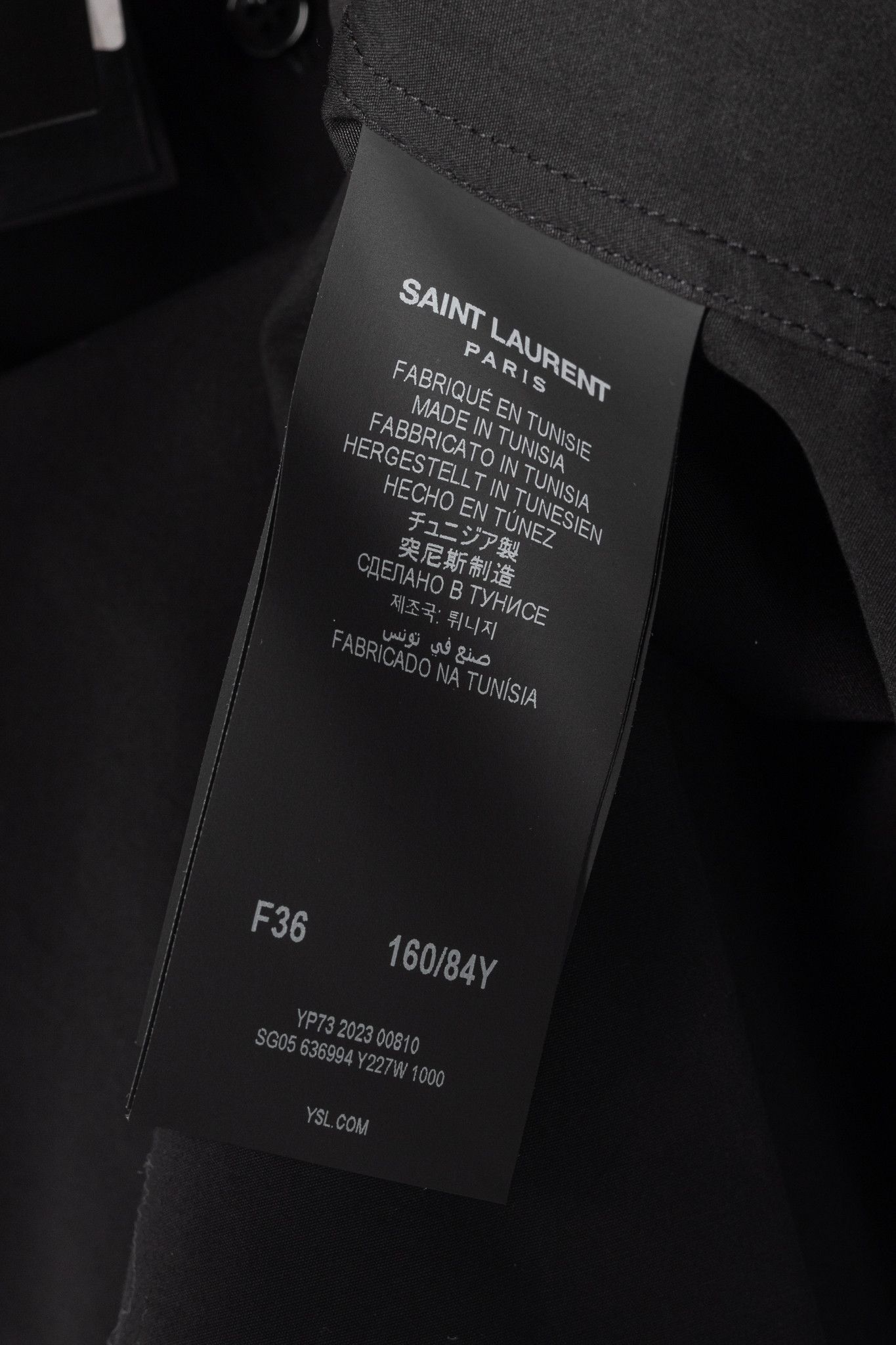 Saint Laurent Paris Saint Laurent Black Cotton-Poplin Buttoned Shirt Size S / US 4 / IT 40 - 9 Thumbnail