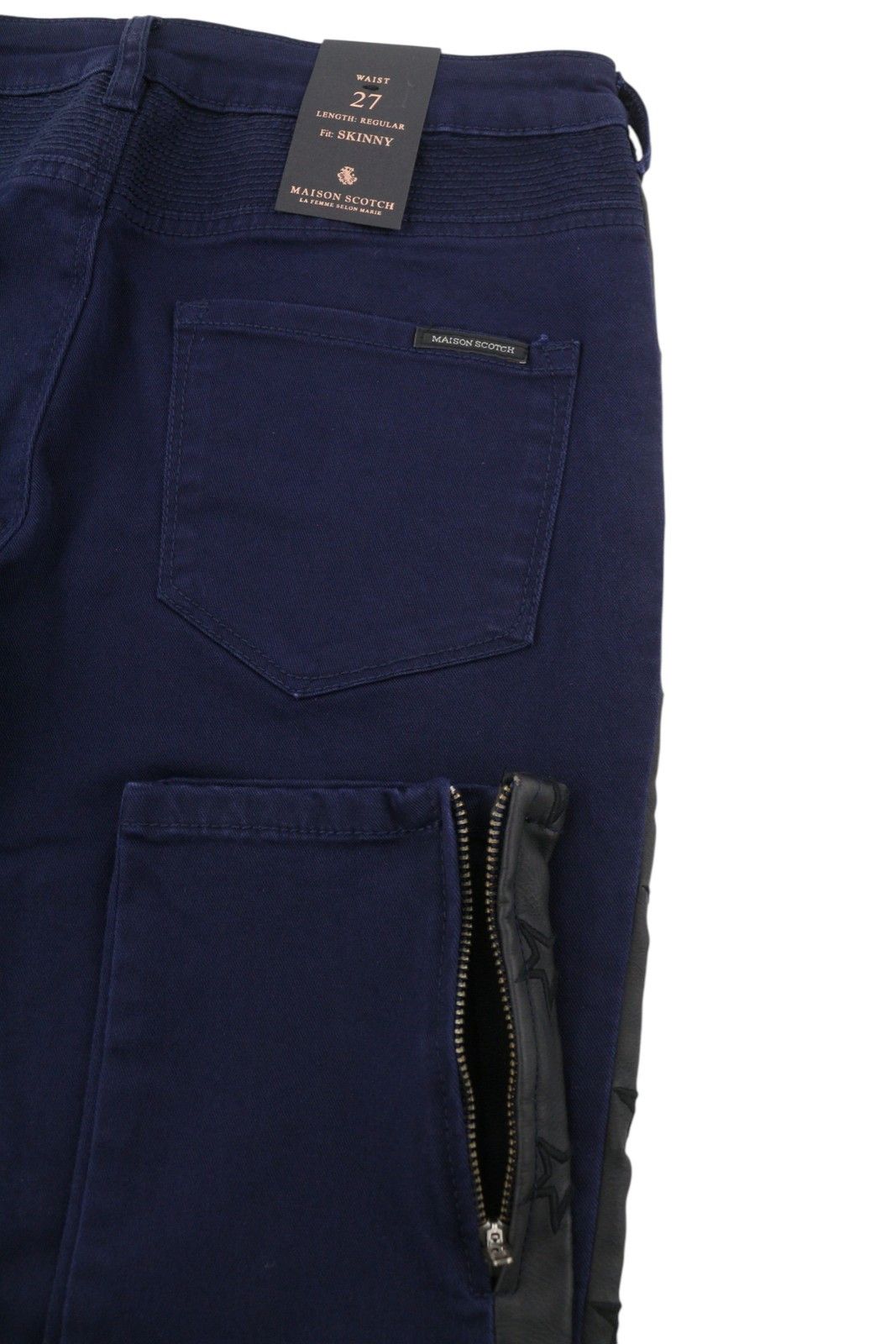 Maison Scotch BIKER W27 Dark Blue Skinny Stars Side Jeans 89092 Size 27" / US 4 / IT 40 - 5 Thumbnail