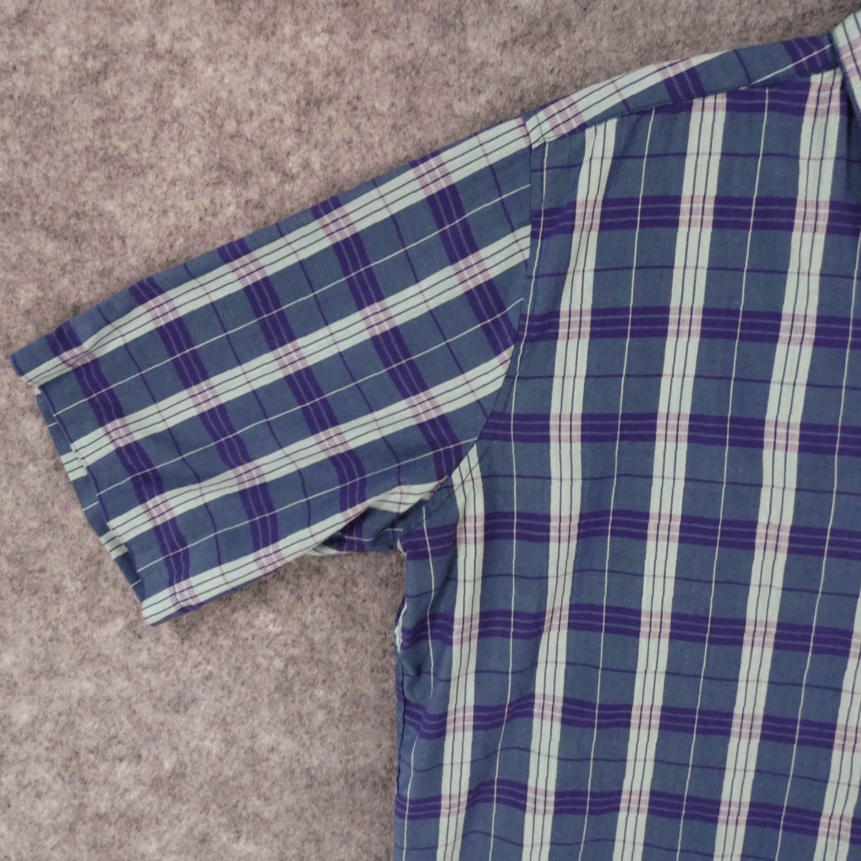 McGregor McGregor Shirt Mens L Short Sleeve Button-Up Blue Plaid Classic Size US L / EU 52-54 / 3 - 3 Thumbnail