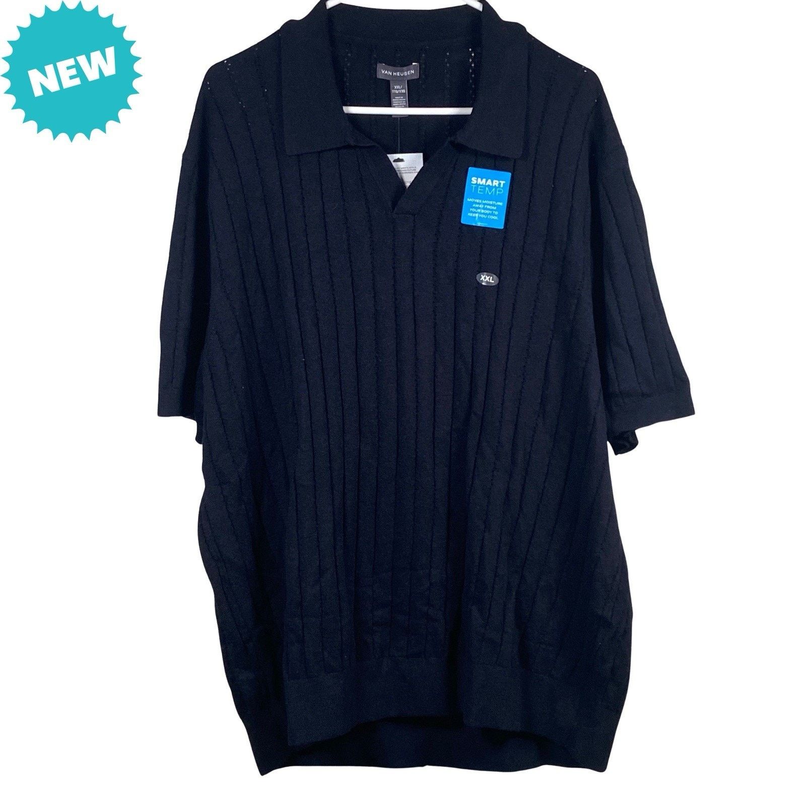 Van Heusen Van Heusen Sweater Men's XXL Slim Fit Navy Blue Knit S/S Size US XXL / EU 58 / 5 - 1 Thumbnail