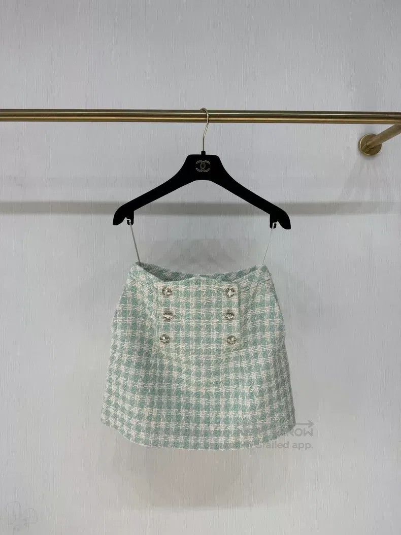Chanel Chanel 23S mint double-breasted skirt Size 42" / US 20 - 1 Thumbnail