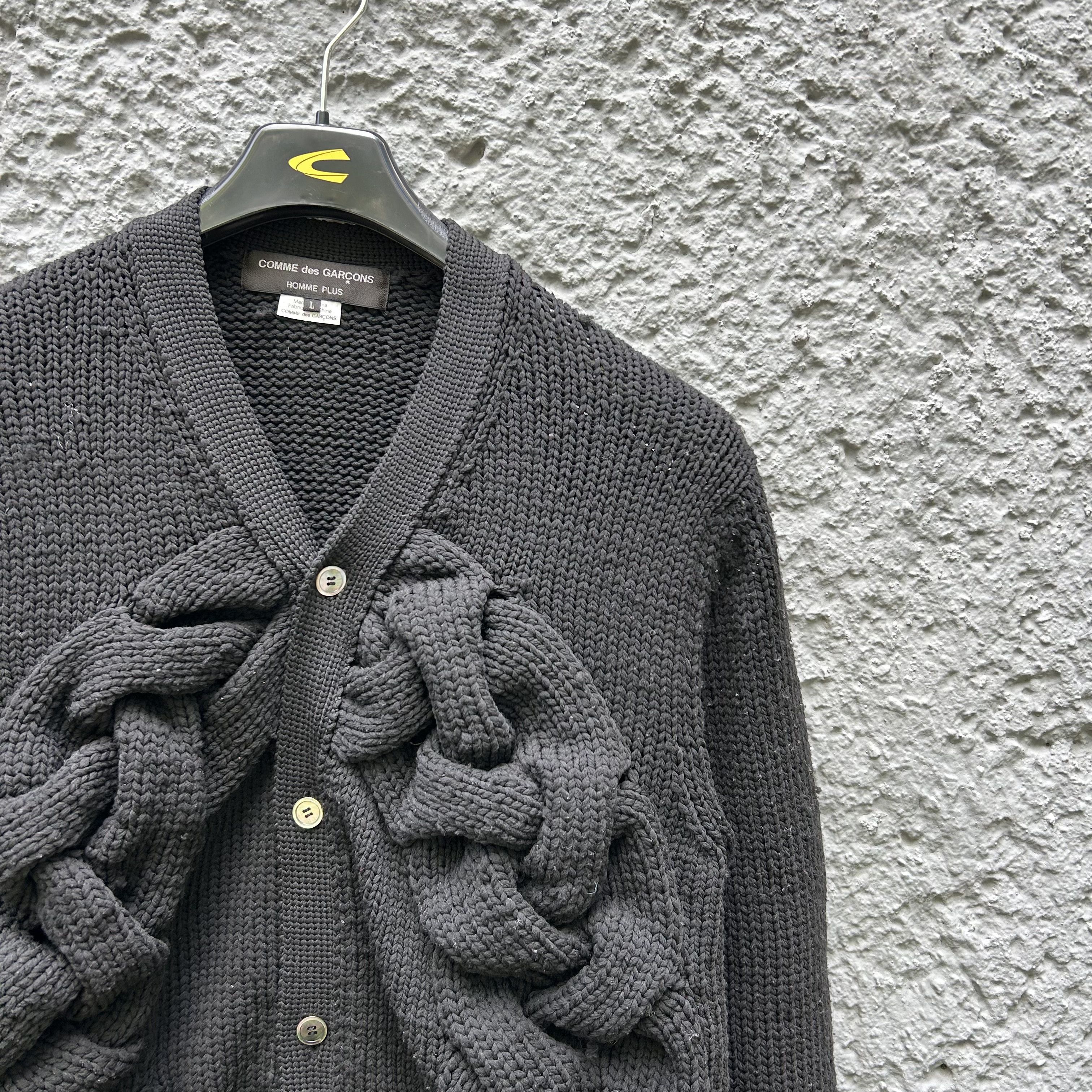 Comme des Garcons Homme Plus CDG Homme Plus Black Oversized Knit Cardigan Sweater F/W23 Size US L / EU 52-54 / 3 - 4 Thumbnail