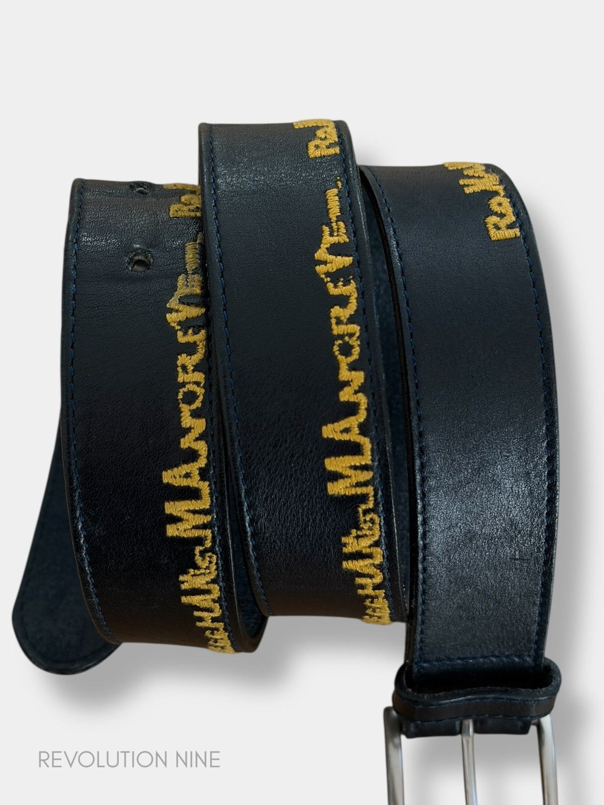 Marithe + Francois Girbaud Marithe + Francois Girbaud 90s/00s yellow embroidery belt Size 28 - 2 Thumbnail