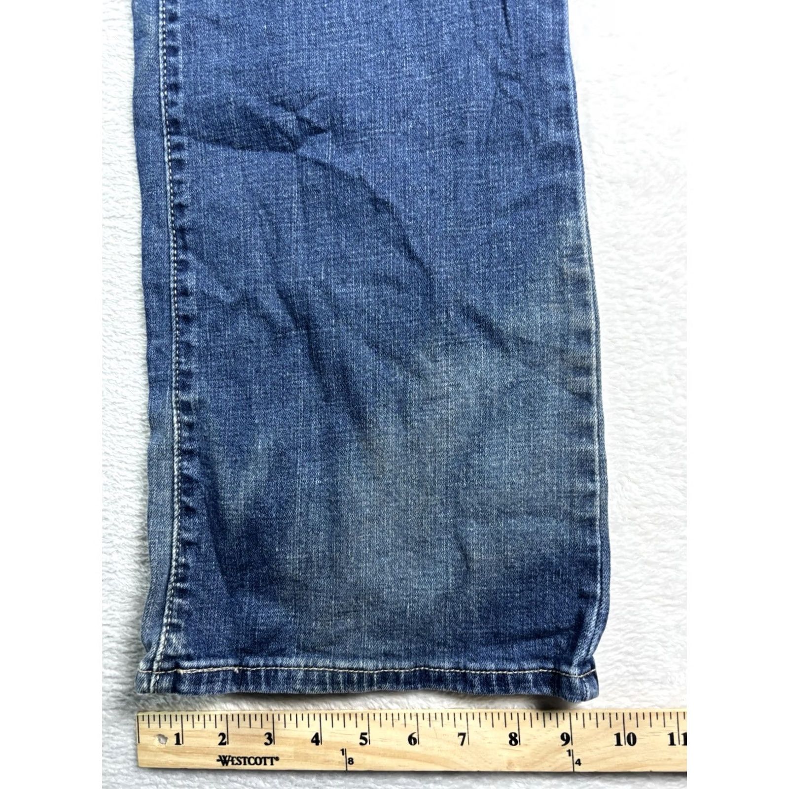 Levi's VINTAGE Levi’s 512 Jeans Women’s Bootcut Blue Denim Stretch Size 12L 31x34 Distressed 90s Womens Jeans Size 34" / US 12 / IT 48 - 5 Thumbnail