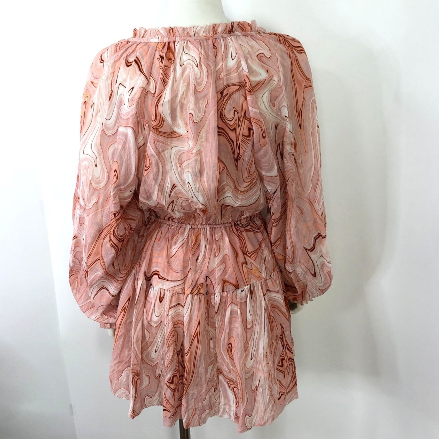 Vintage Kivari Benita NEW Pink Marble US 4 Women’s Lined Mini Dress Boho Festival HRJ Dress Short Bohemian Women’s Lined Mini 4 Pink Marble Size S / US 4 / IT 40 - 3 Thumbnail