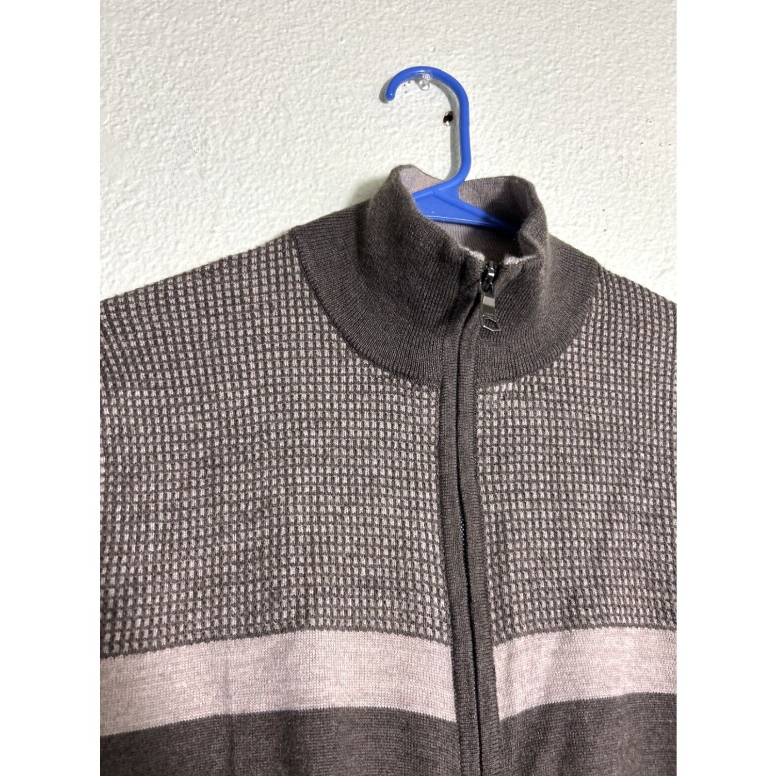 Banana Republic Banana Republic Sweater Men Full Zip Knit Wool Acrylic Blend Mock Neck Long Sleeve Brown M Regular Fall Winter 21” 27” Golf Walking Size US M / EU 48-50 / 2 - 3 Thumbnail