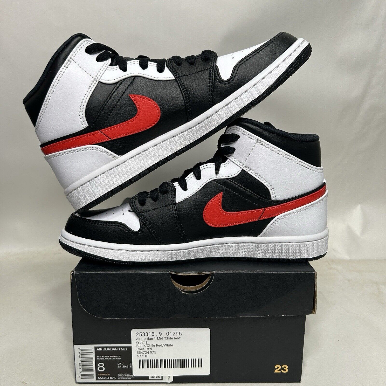 Jordan Brand Nike Shoes Air Jordan 1 Mid Retro “Chile Red” 2024 Size US 8 / EU 41 - 3 Thumbnail