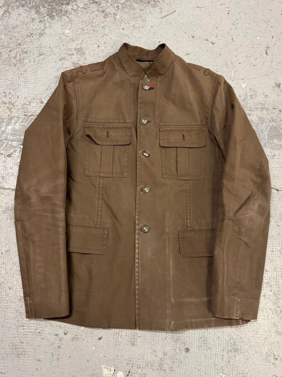 Gucci AW2008 Gucci Officer Beige Utility Cotton Jacket Size US M / EU 48-50 / 2 - 1 Thumbnail