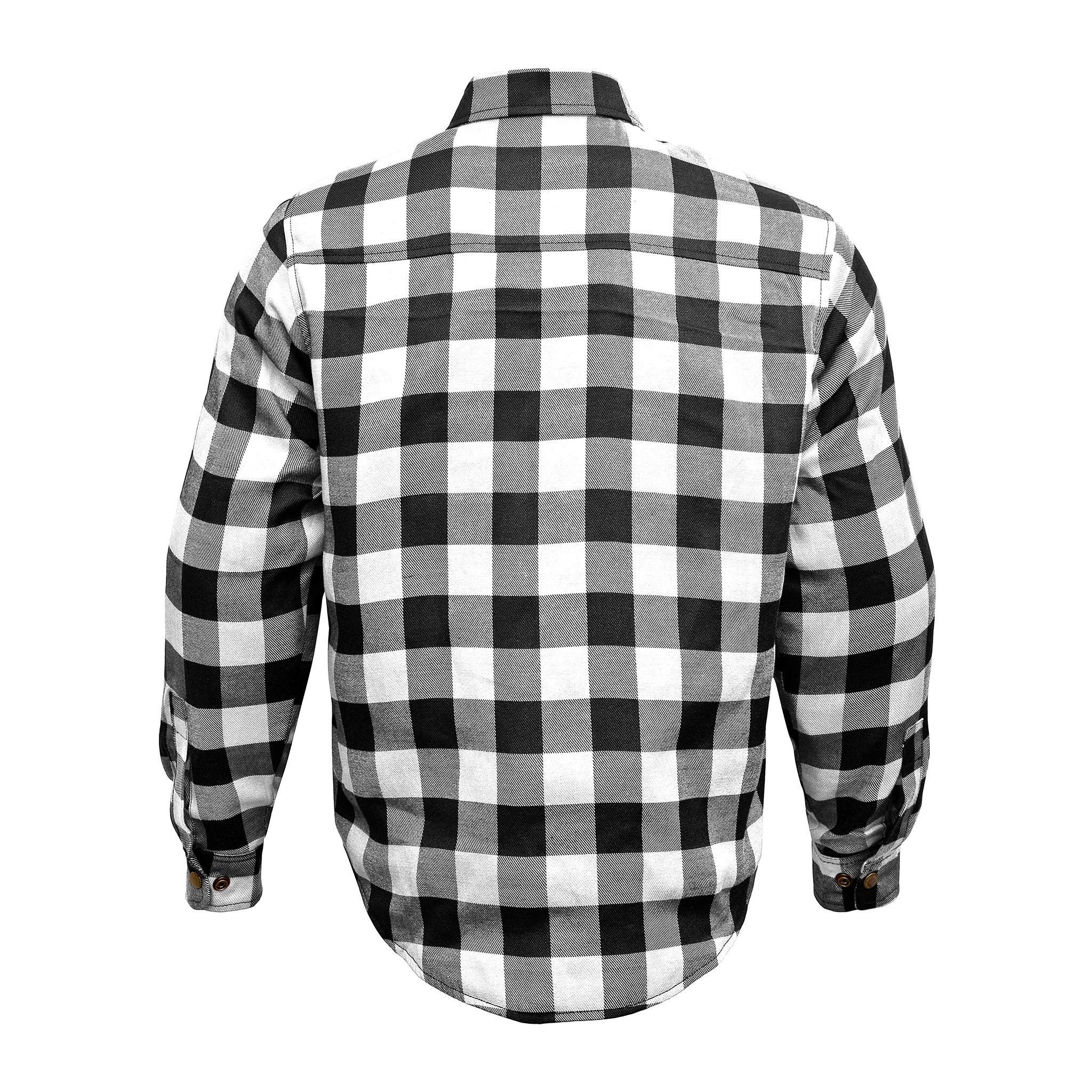 Dixxon × Flannel × Other RIDERACT® Reinforced Men's Motorcycle Shirt Black & White Size US M / EU 48-50 / 2 - 2 Thumbnail