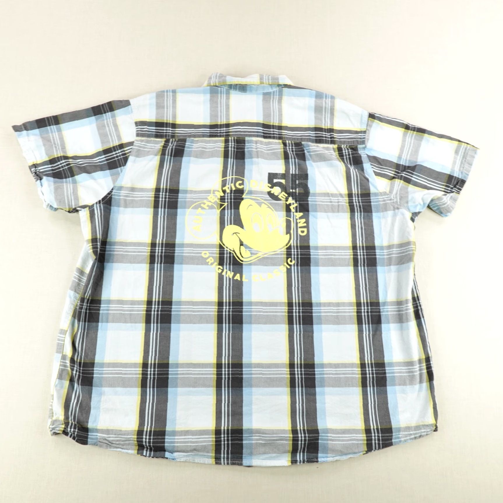 Disney VINTAGE Disney Shirt Mens 2XL Gray Blue Plaid Mickey Mouse Button-Up 1955 Disneyland Mens Size US XXL / EU 58 / 5 - 5 Thumbnail