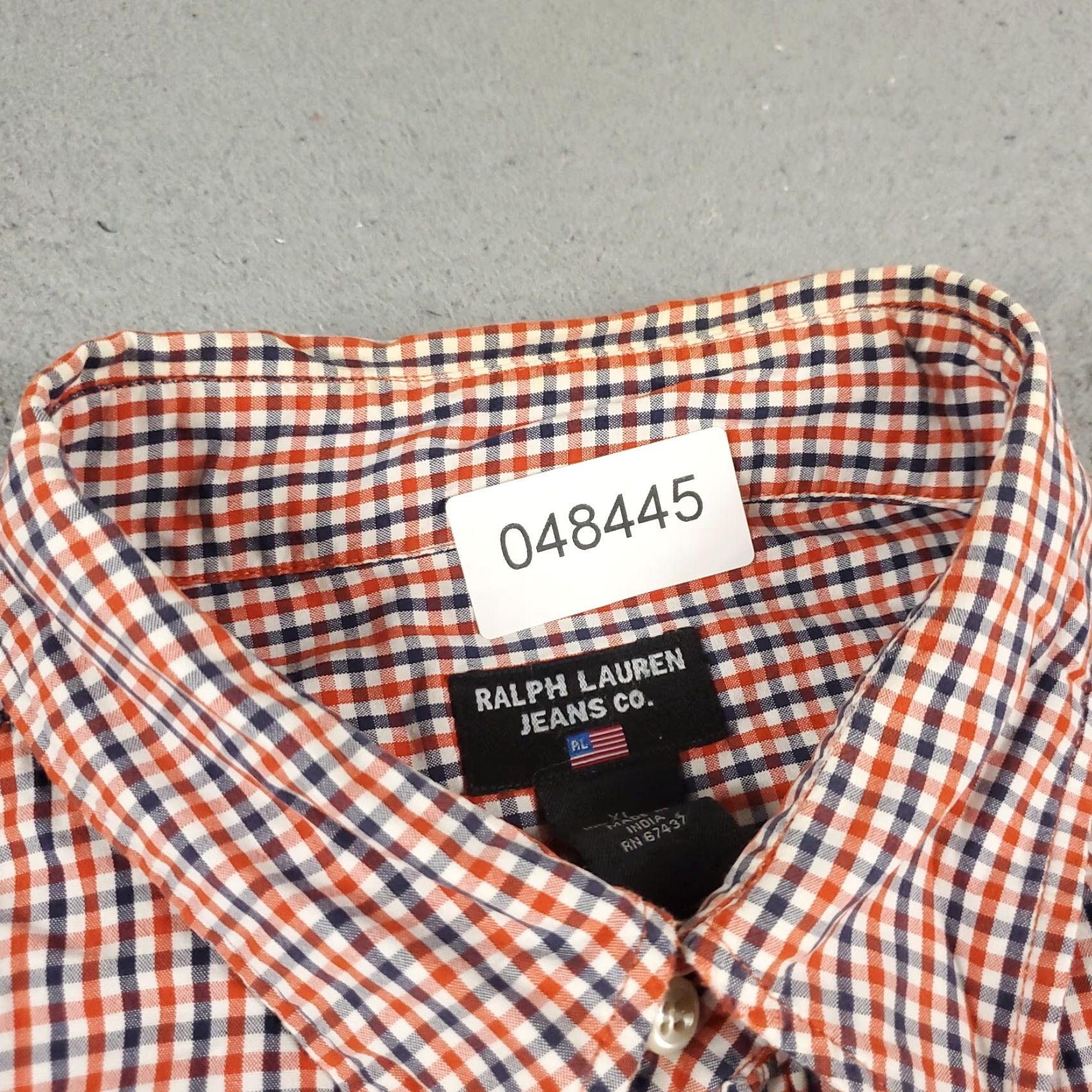 Ralph Lauren Ralph Lauren Shirt Mens XL Orange Blue Check Casual Button-Up Short Sleeve Size US XL / EU 56 / 4 - 3 Thumbnail