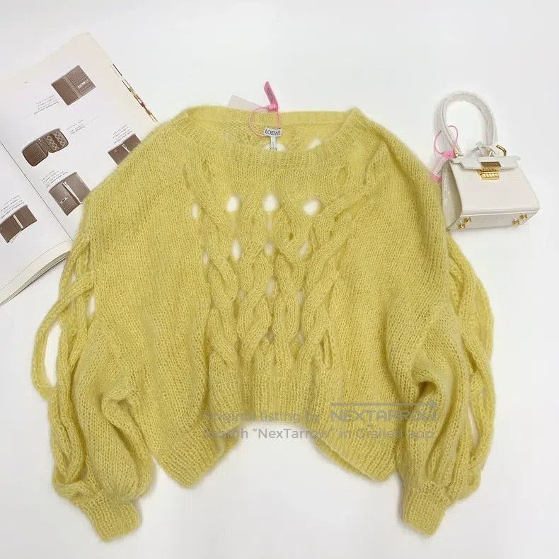 Loewe Loewe Yellow cutout knit sweater Size S / US 4 / IT 40 - 1 Thumbnail