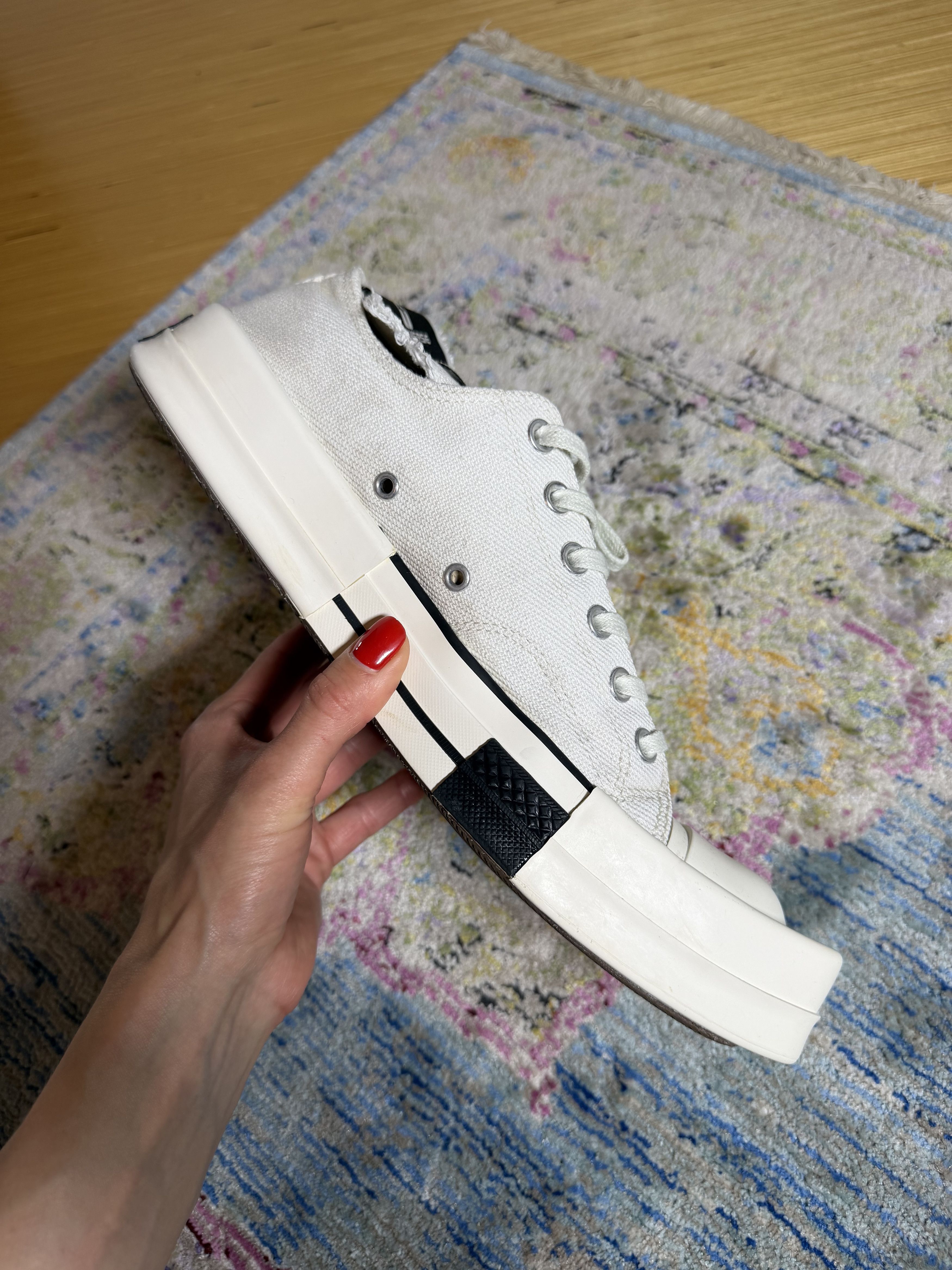 Converse × Rick Owens Drkshdw Converse Rick Owens TURBODRK Chuck 70 Low White Sneakers Size US 10 / EU 43 - 12 Thumbnail