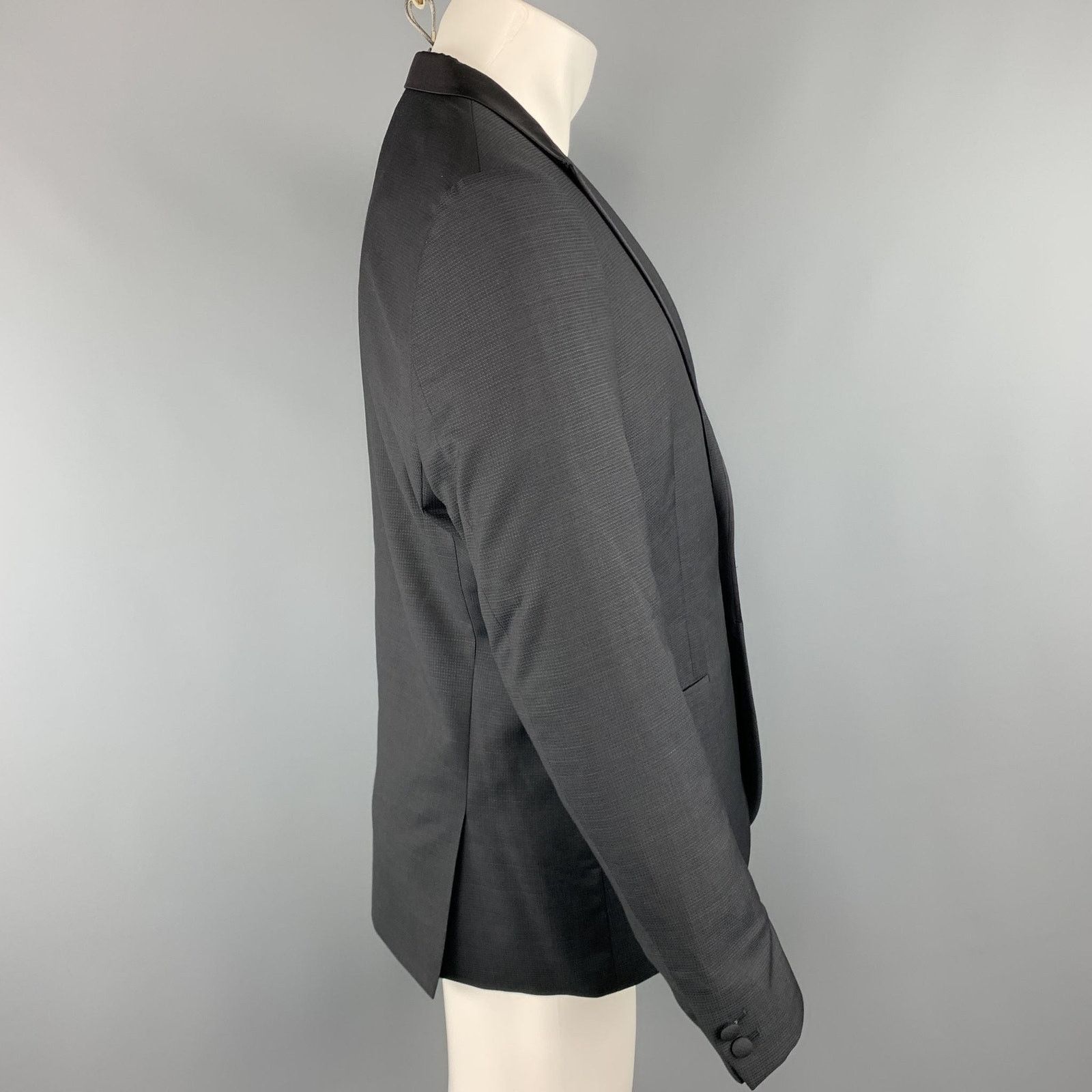 The Kooples THE KOOPLES Black Wool Peak Lapel Sport Coat 42 Size 42R - 3 Thumbnail