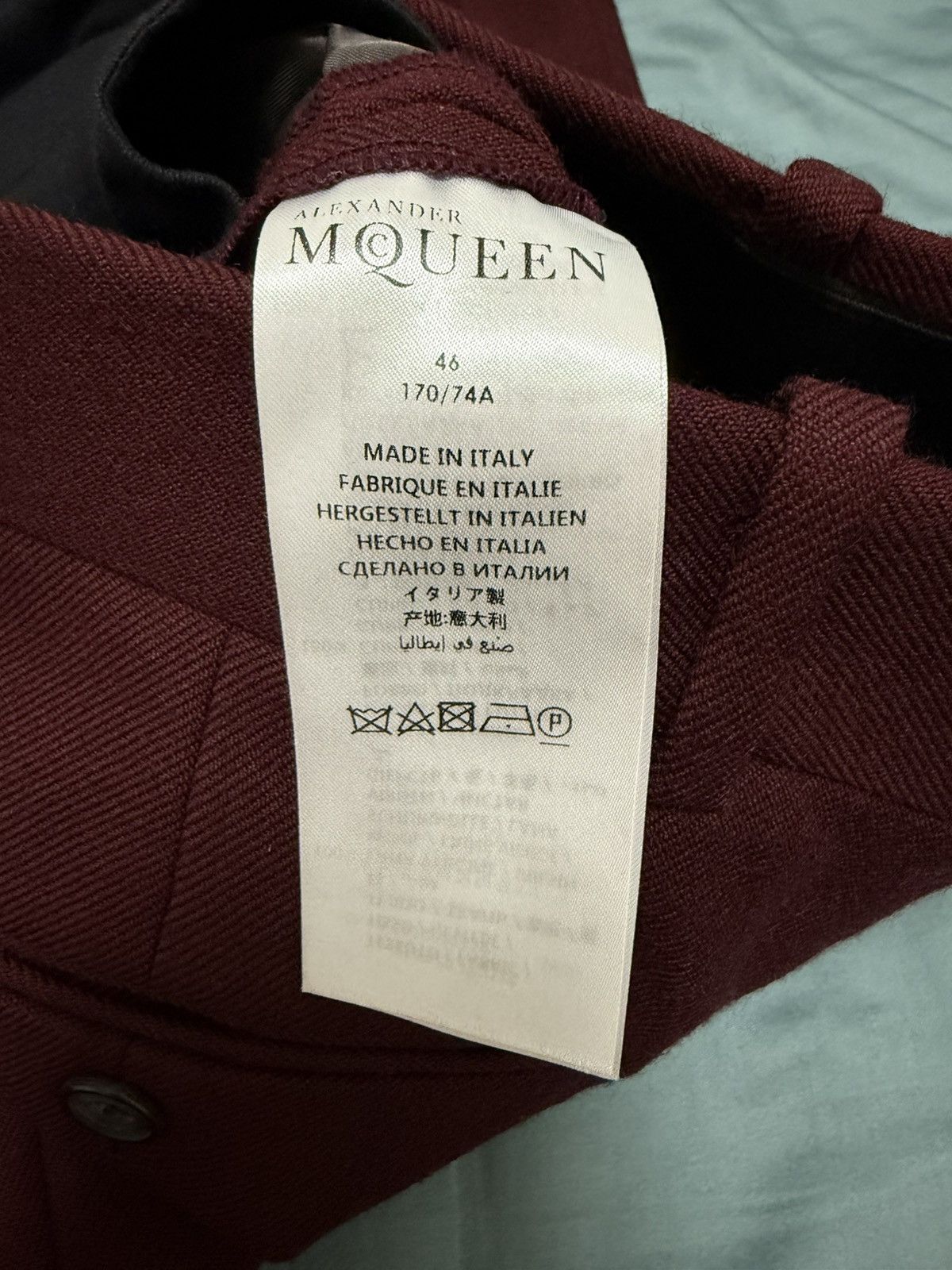 Alexander McQueen Alexander Mcqueen burgundy wool slim dress pants Size 46L - 6 Thumbnail