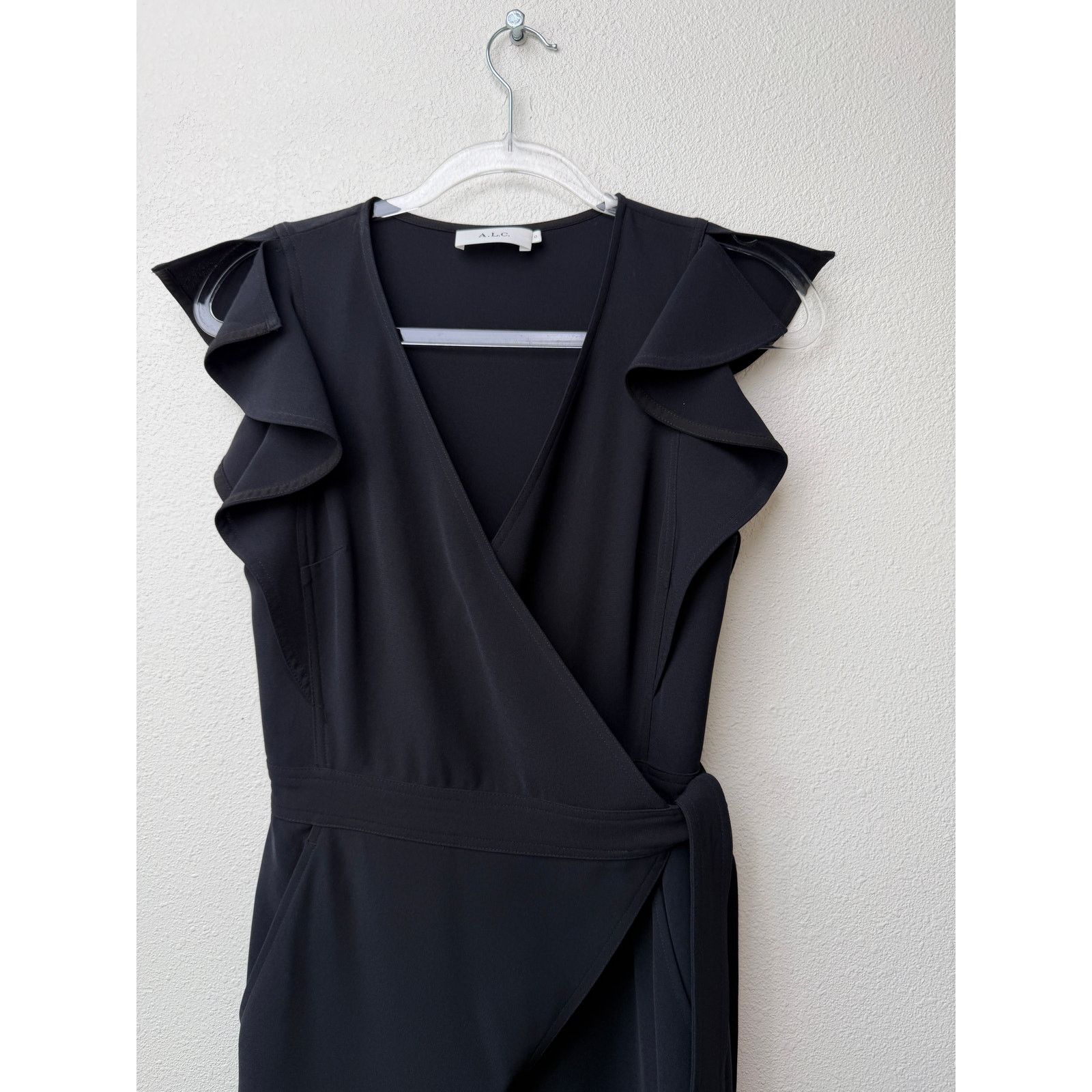 A.L.C. A.L.C. Wilder Black Wrap Flare Jumpsuit Womens 0 Size XS / US 0-2 / IT 36-38 - 7 Thumbnail