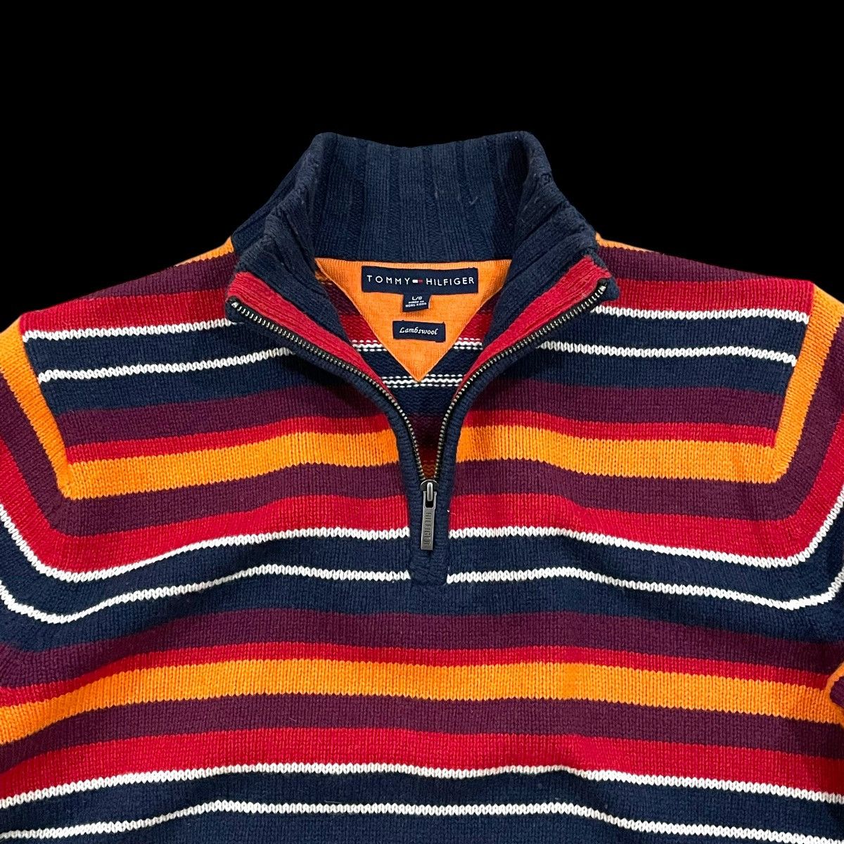 Tommy Hilfiger Tommy Hilfiger Half Zip Multi-border Wool Thick Size US L / EU 52-54 / 3 - 2 Thumbnail