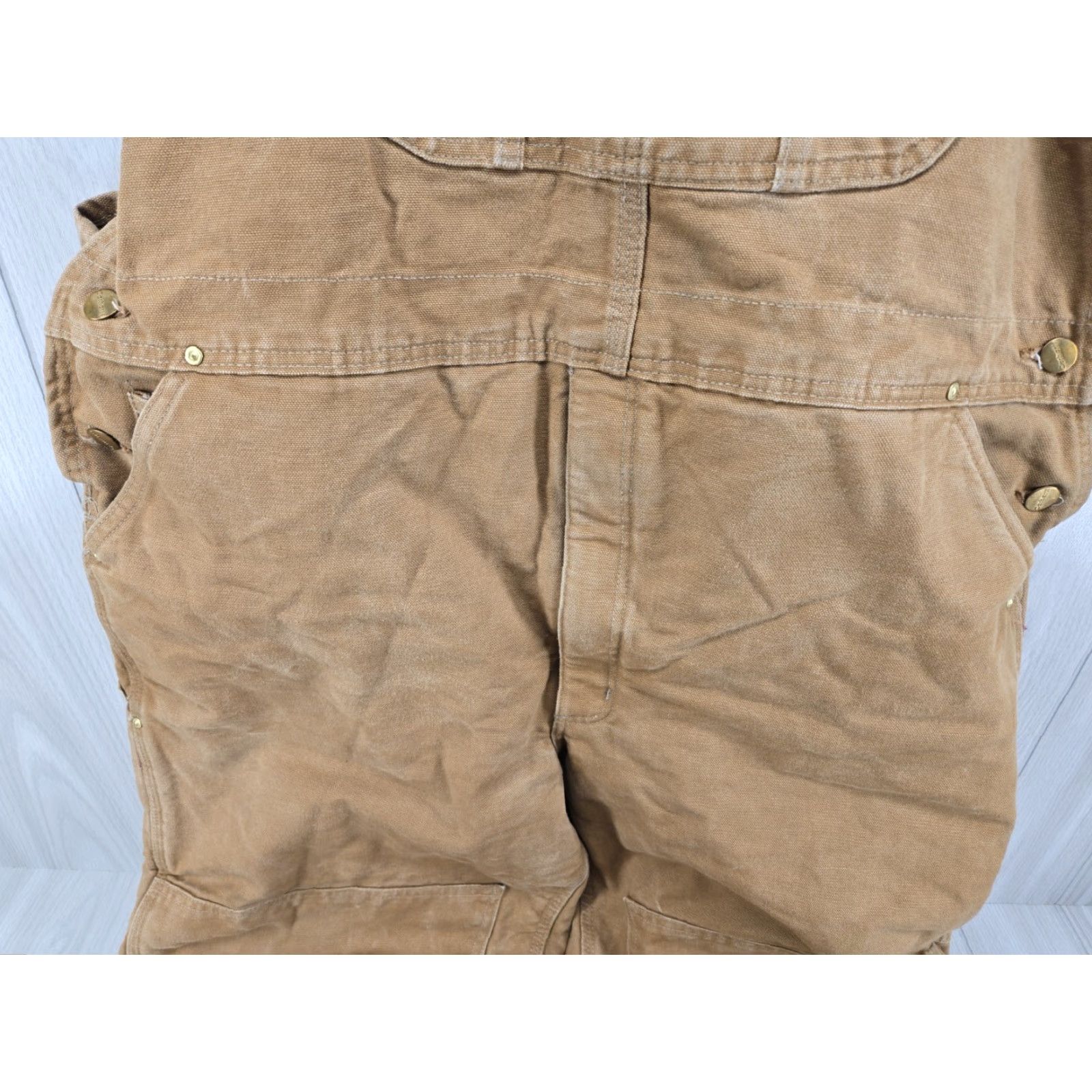 Carhartt VINTAGE Carhartt R02 Bib Overalls Mens Brown Duck Insulated Double Knee Work 44x30 Men Winter Size US 44 / EU 60 - 5 Thumbnail