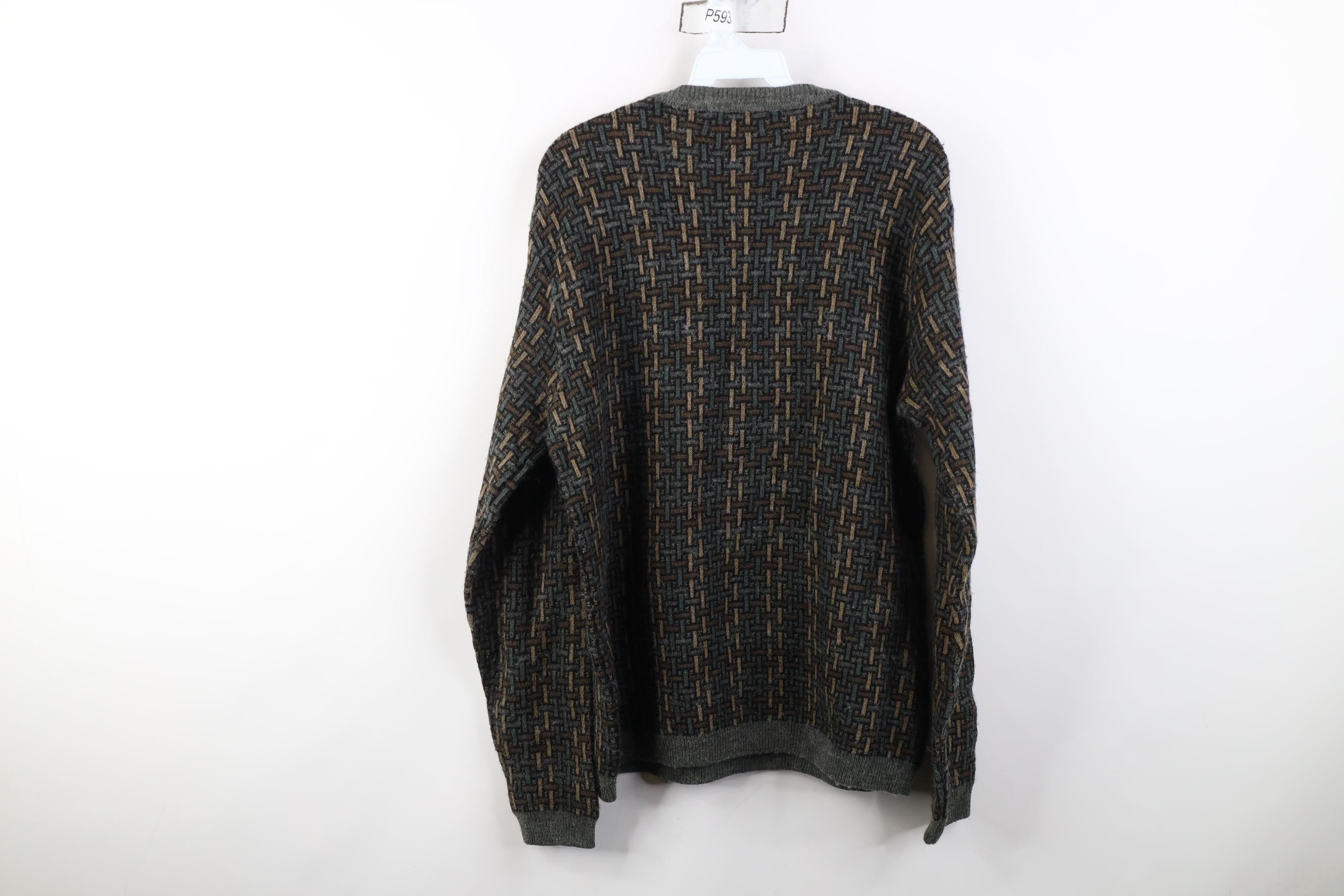 Vintage Vintage 90s Coogi Style Earth Tone Knit Crewneck Sweater Size US L / EU 52-54 / 3 - 8 Thumbnail