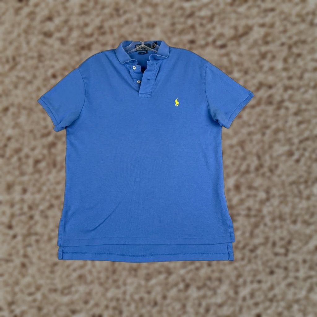 Ralph Lauren RALPH LAUREN Polo Shirt Men Medium Blue Cotton Jersey Slim Fit 70s Casual Size US M / EU 48-50 / 2 - 1 Thumbnail