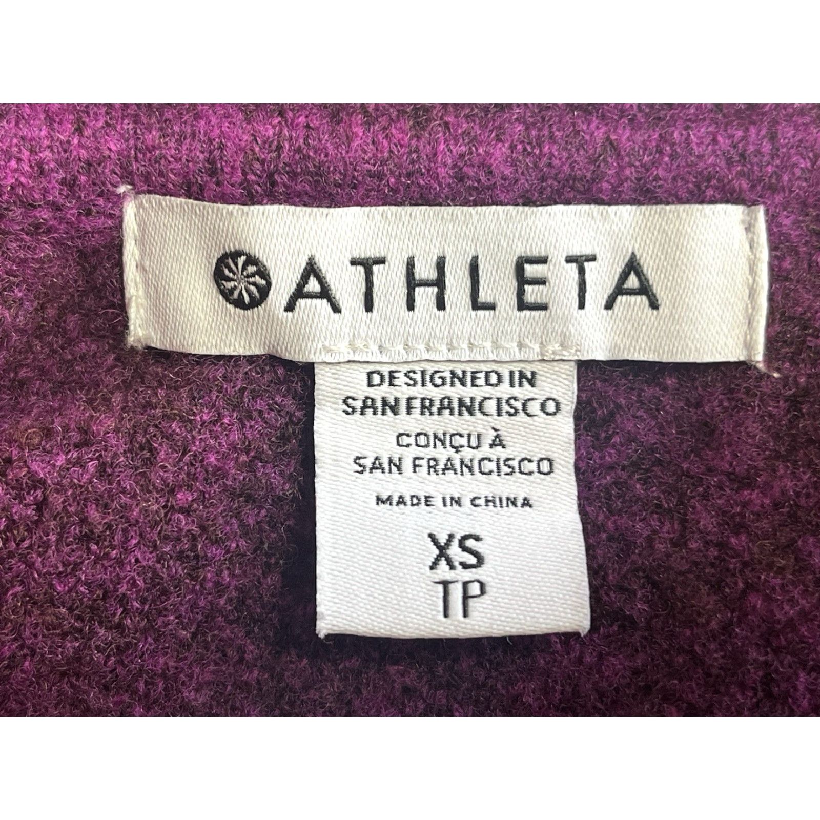 Athleta Athleta Womens Wool Blend Hawthorn Textured Jacquard Crew Sweater XS Purple Pullover Knit Casual Womens Size XS / US 0-2 / IT 36-38 - 6 Thumbnail