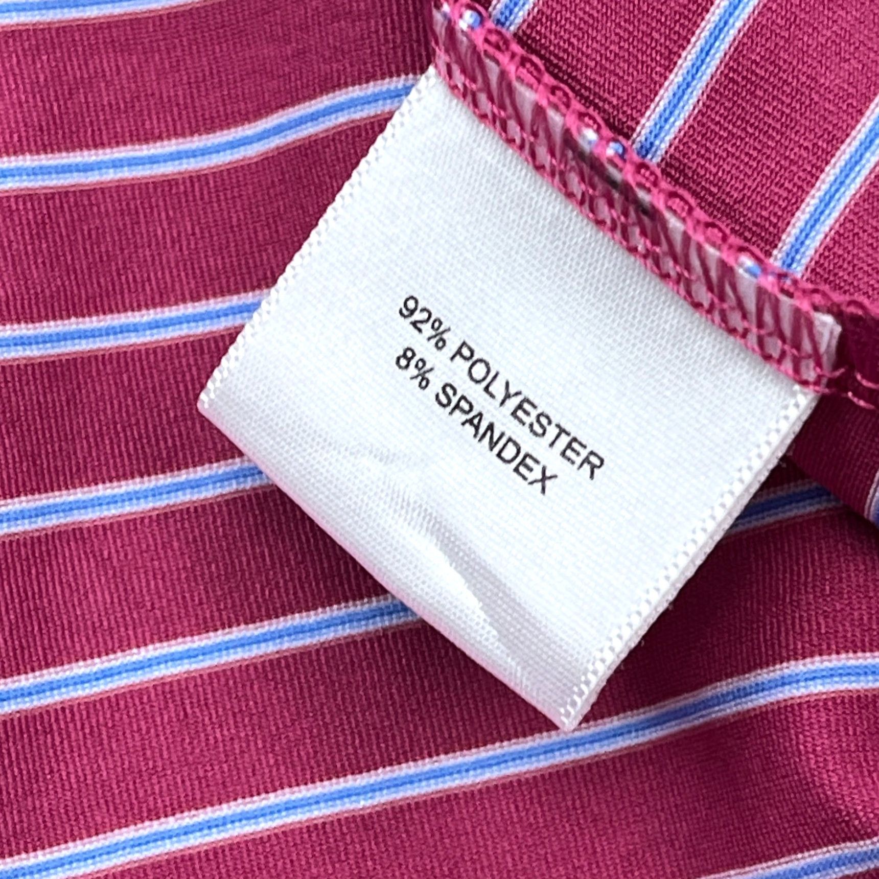 Peter Millar Peter Millar Polo Shirt Men Large Pink Striped Summer Comfort Wicking Quick Dry Breathable Logo Golf Casual Activewear Short Sleeve Size US L / EU 52-54 / 3 - 6 Thumbnail