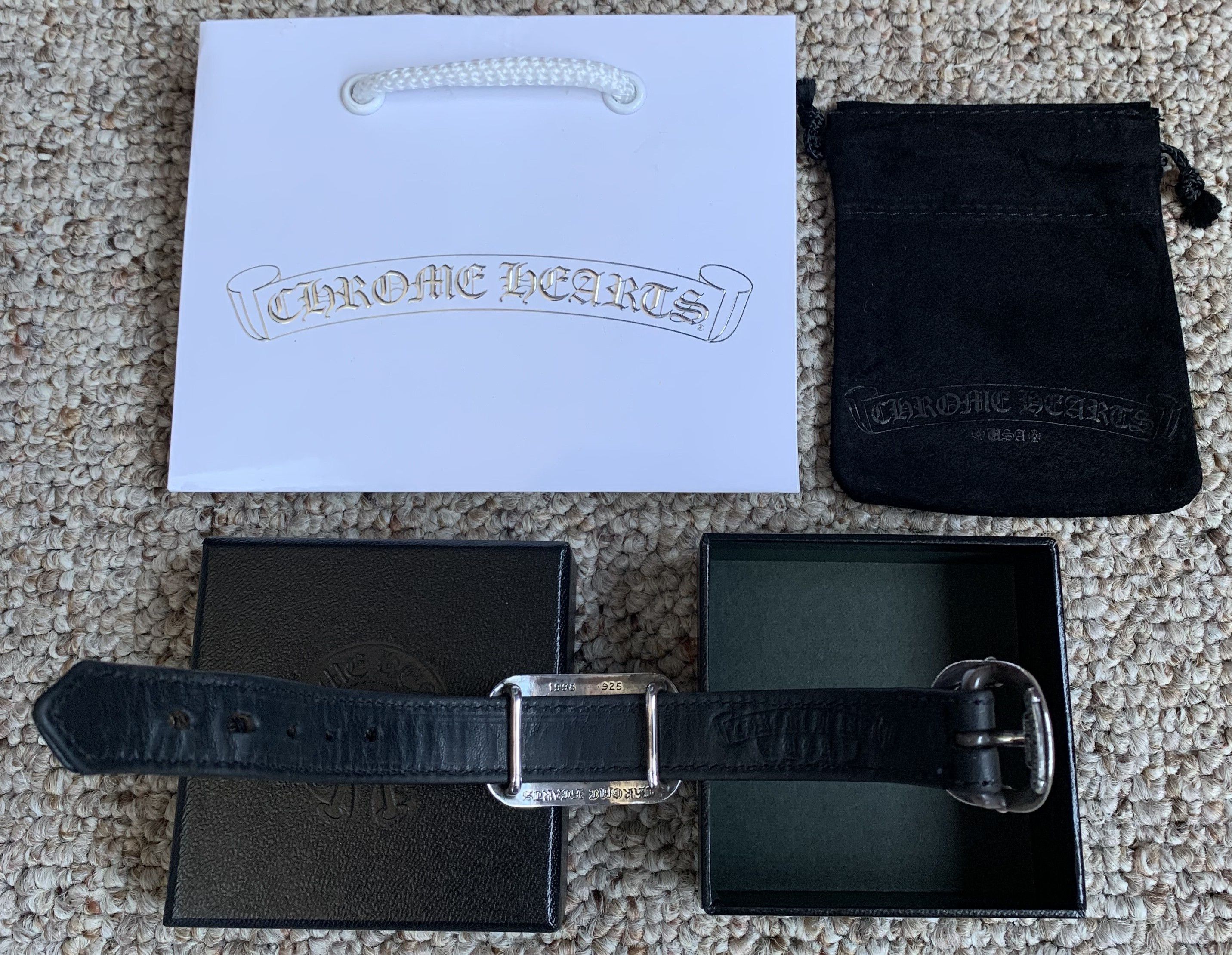 Chrome Hearts Chrome Hearts Silver Cross Gunslinger Leather Bracelet Size ONE SIZE - 10 Thumbnail
