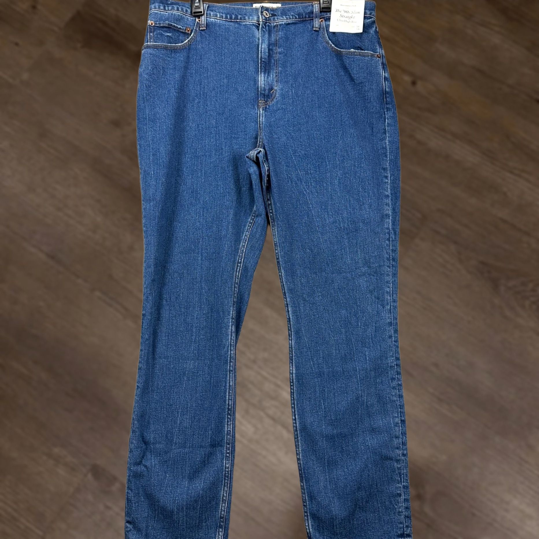 Abercrombie & Fitch VINTAGE Abercrombie & Fitch Jeans 90s Slim Straight Womens 34 18R Blue Ultra High Rise NEW Size 40" / US 18 - 1 Thumbnail