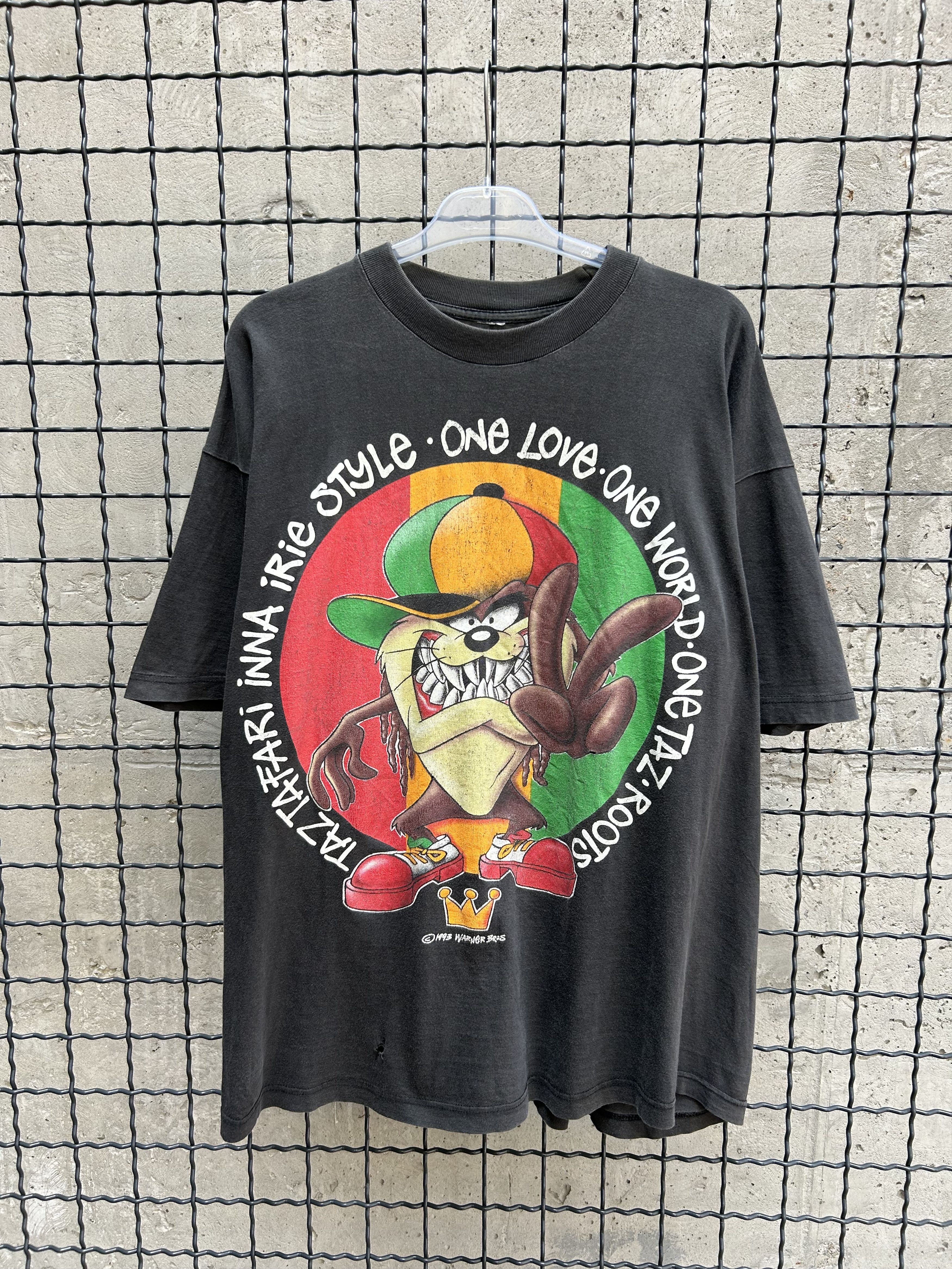 Cartoon Network Vintage 1993 Looney Tunes Taz Rasta WB Cartoon T-shirt Size US XL / EU 56 / 4 - 1 Thumbnail
