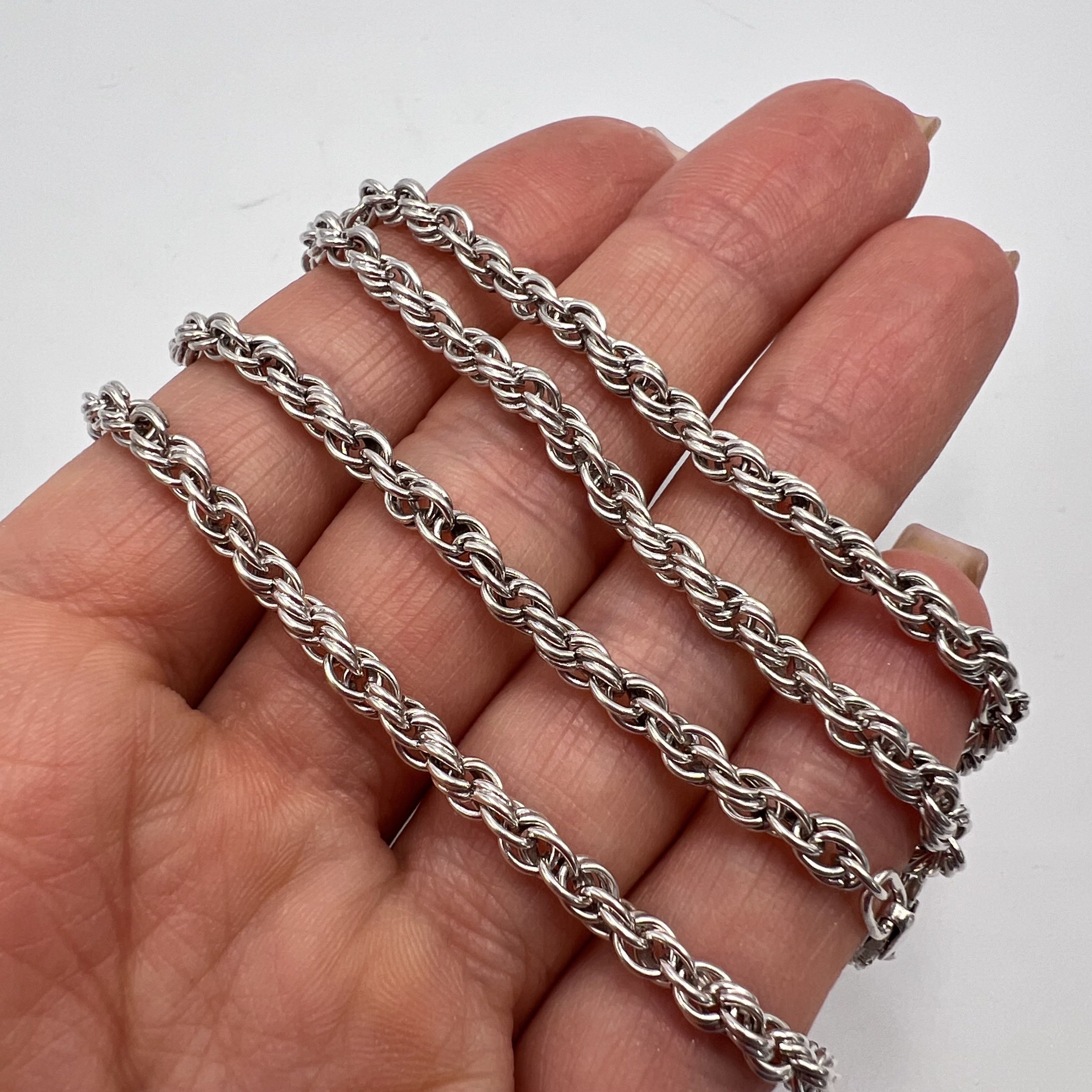 Vintage Vintage Necklace Chain Sterling Silver 925 Jewelry 18.04gr Size ONE SIZE - 4 Thumbnail