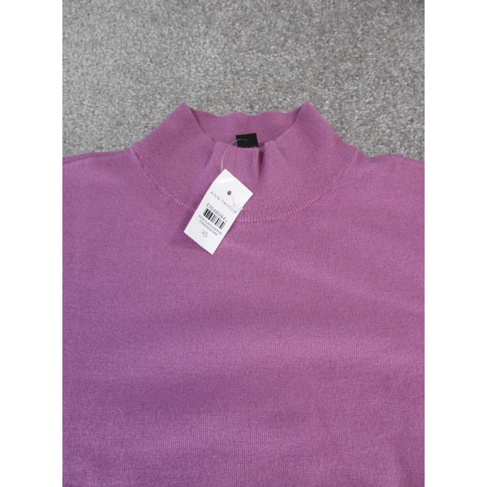 Ann Taylor Ann Taylor Sweater Women XS Purple Knit Mock Neck Pullover Solid Womens Size XS / US 0-2 / IT 36-38 - 2 Thumbnail