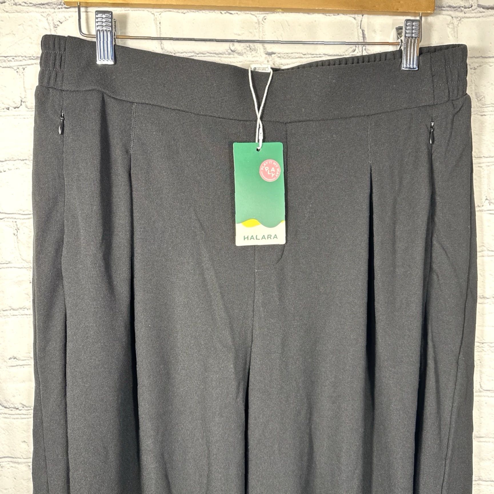 Halara Pants Wide-Leg High Waisted XL Regular Black Women Dress Pants  Pockets Stretch Bohemian Preppy
