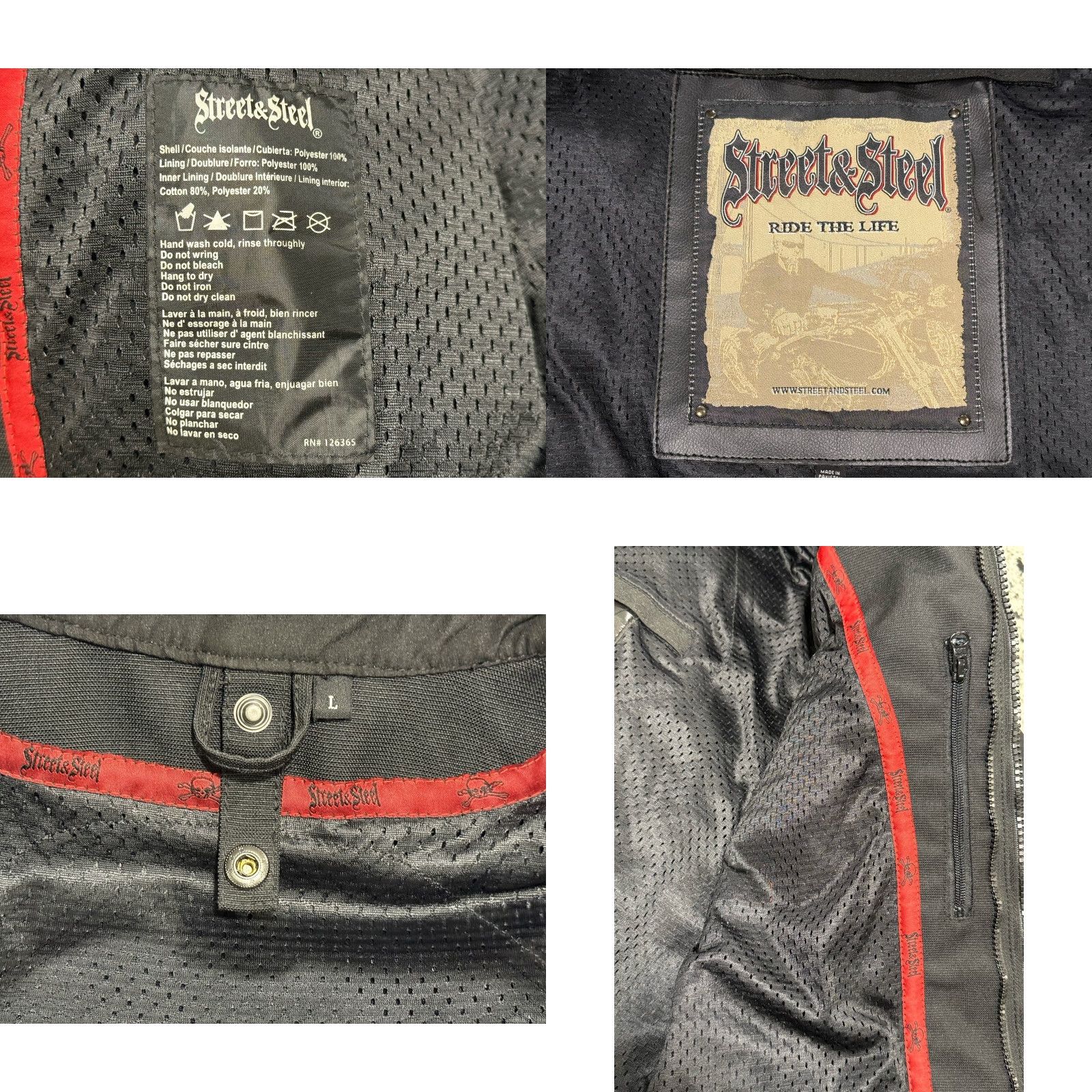 Vintage Street & Steel Jacket Black L Adult Regular Regular Size Large Men Cycling Riding Motorcycle Wind-Resistant Zip Band Collar Logo Canvas Cotton Size US L / EU 52-54 / 3 - 9 Thumbnail