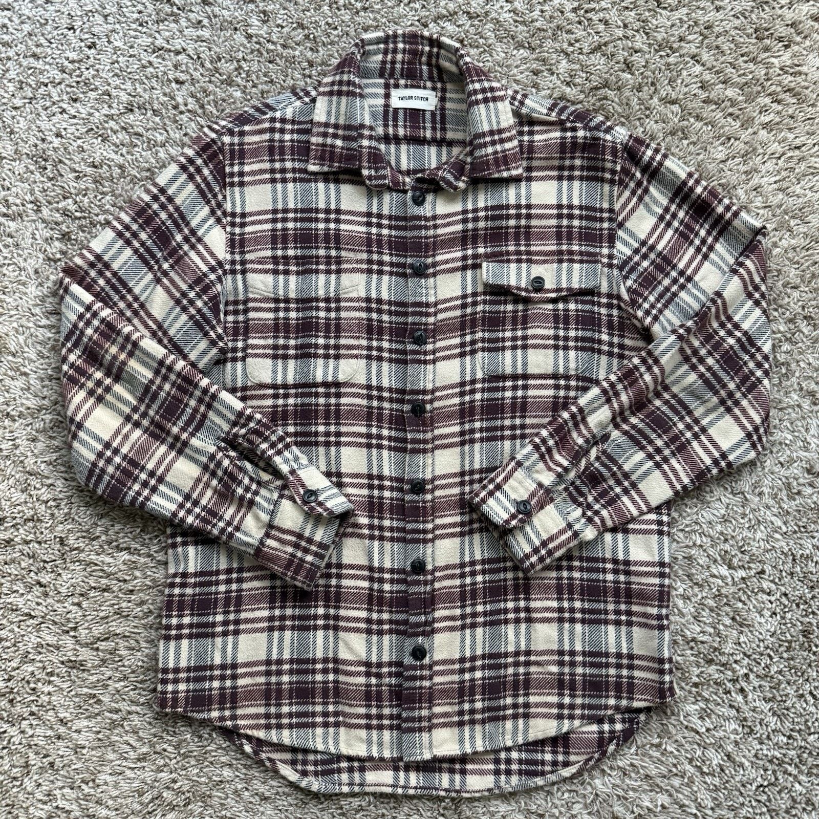 Taylor Stitch Taylor Stitch Shirt Red Crater Flannel Ivory Plaid Size M 40 Size US M / EU 48-50 / 2 - 1 Thumbnail