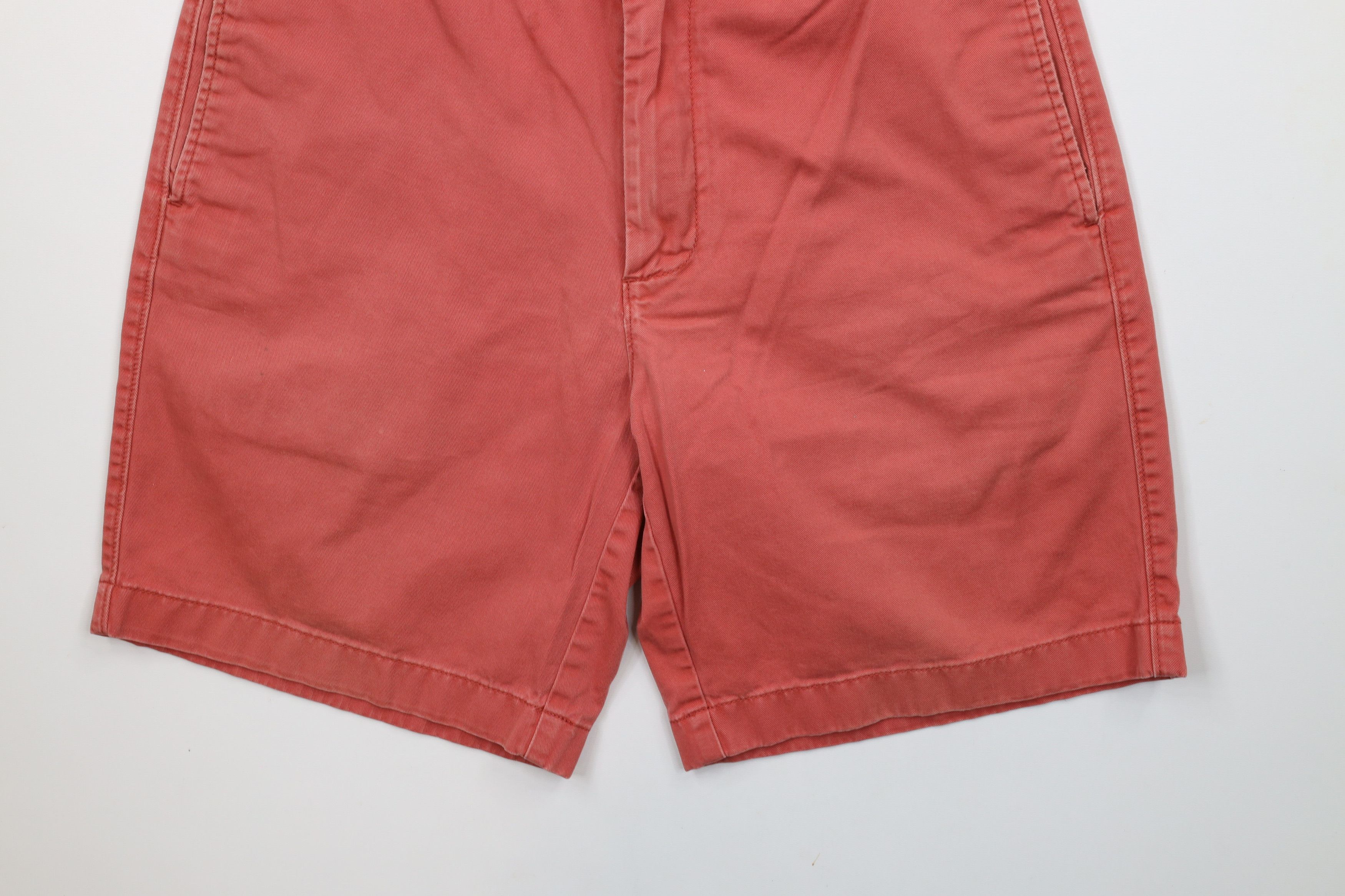 J.Crew × Vintage Vintage J Crew Distressed Above Knee Cotton Chino Shorts Red Size US 32 / EU 48 - 4 Thumbnail