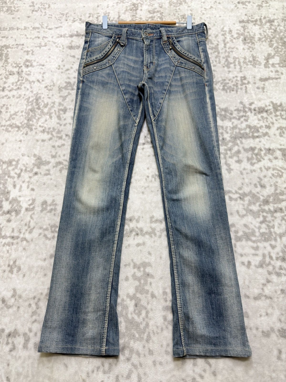 HIDEAWAYS Hideaways Nicole Mud Wash Zipper Straight Cut Jeans Size US 32 / EU 48 - 1 Thumbnail