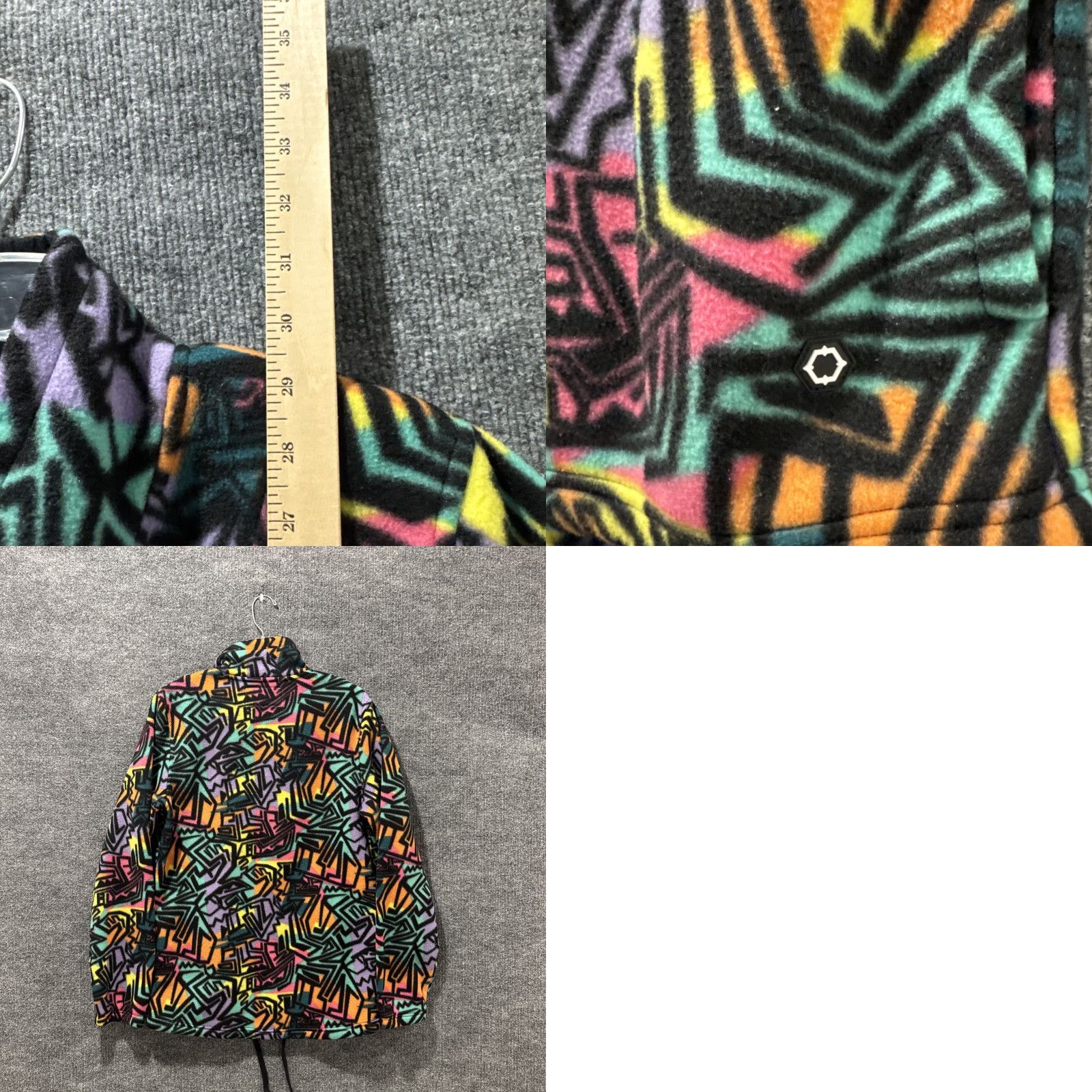 Empyre Empyre Fleece Pullover Jacket 1/4 Zip Men M Retro Neon Graffiti Y2K Skater Multicolor Size US M / EU 48-50 / 2 - 8 Thumbnail
