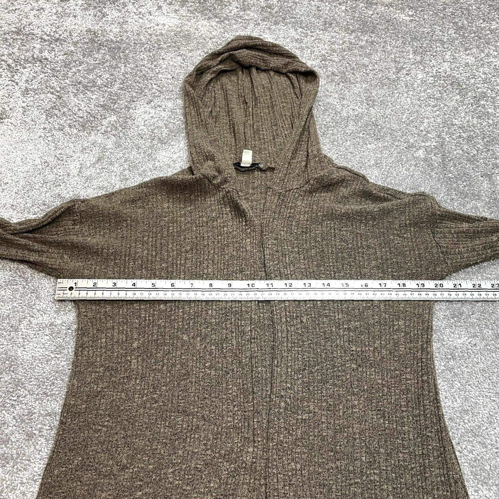 American Eagle Outfitters American Eagle Cardigan Sweater Womens XS Brown Waffle-Knit Hooded Pockets Quantum? Size XS / US 0-2 / IT 36-38 - 7 Thumbnail