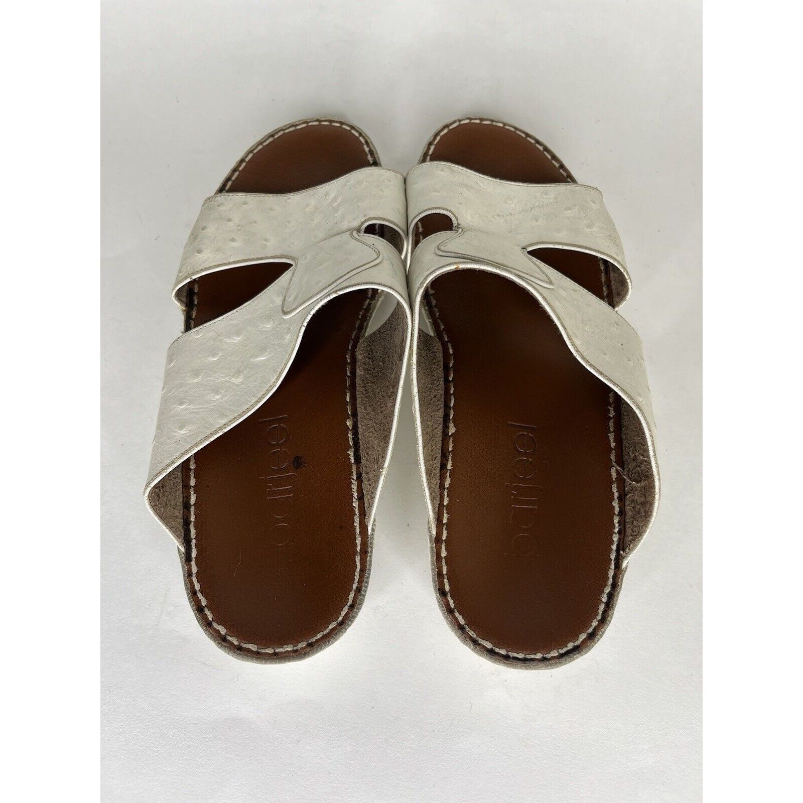 Other Barjeel White Leather Comfort Walking Wedge Slides Sandals W Size US 7.5 / IT 37.5 - 5 Thumbnail