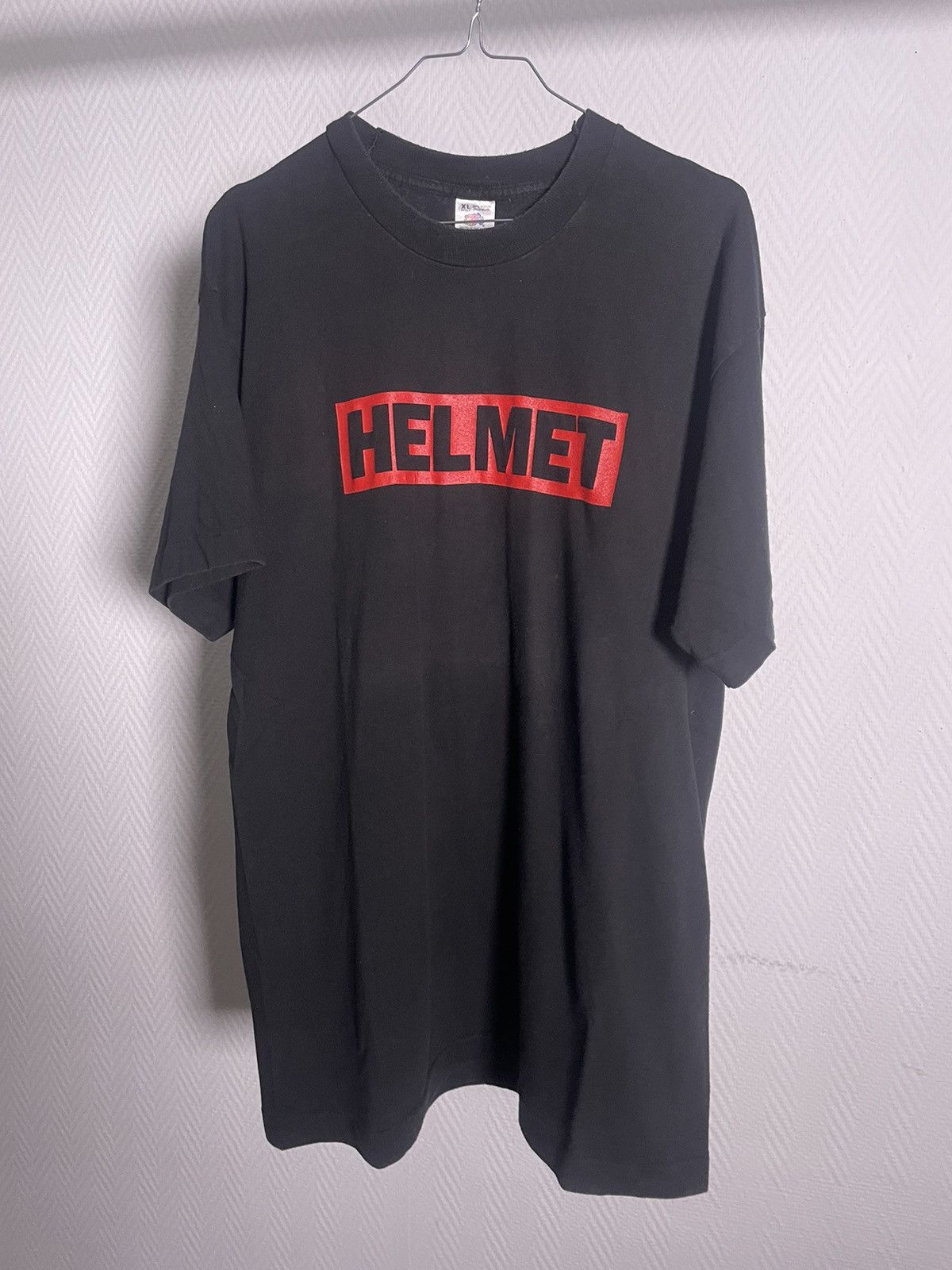 image of Band Tees x Vintage 1992 Helmet Meantime Size XL in Black, Men's