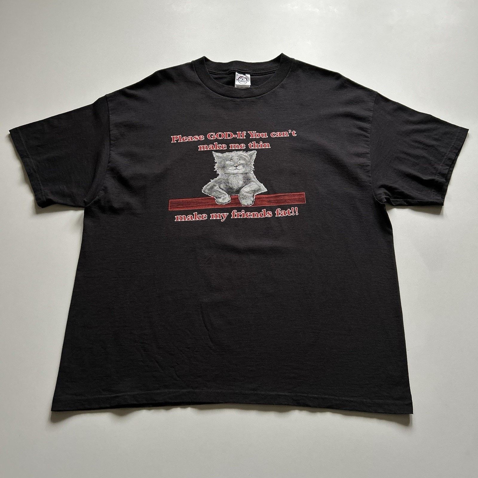 Delta Vintage Y2K Cute Cat T Shirt XL Funny Animal Art Black Rare Size US XL / EU 56 / 4 - 1 Thumbnail
