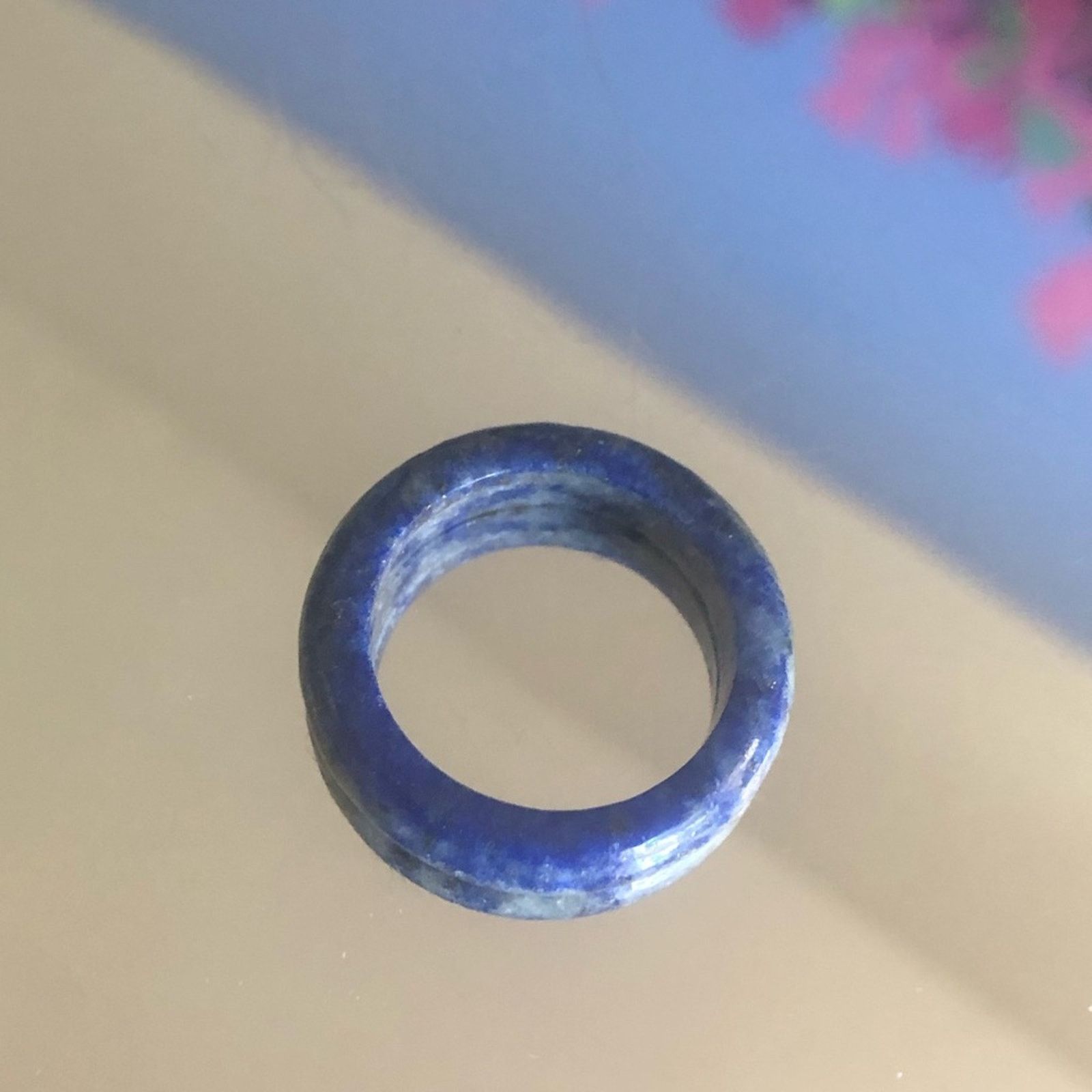 Handmade Handcrafted genuine sodalite stone band ring 9.5 Size ONE SIZE - 6 Thumbnail