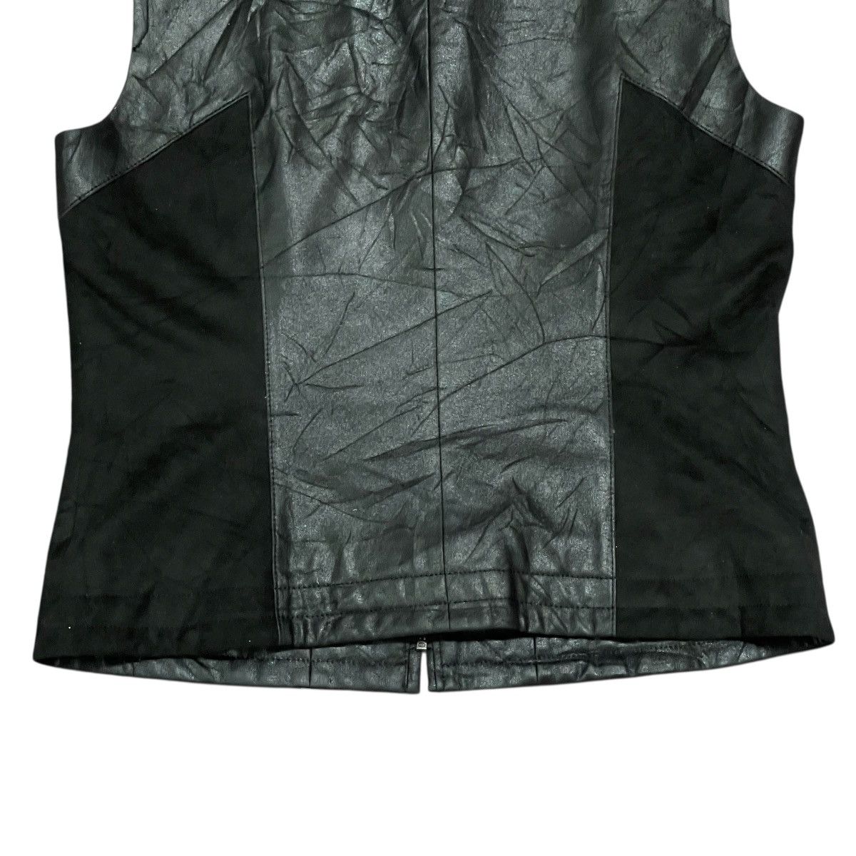 Karl Lagerfeld Vintage Karl Lagerfeld Faux Leather Biker Moto Vest Jacket Size US XS / EU 42 / 0 - 14 Thumbnail