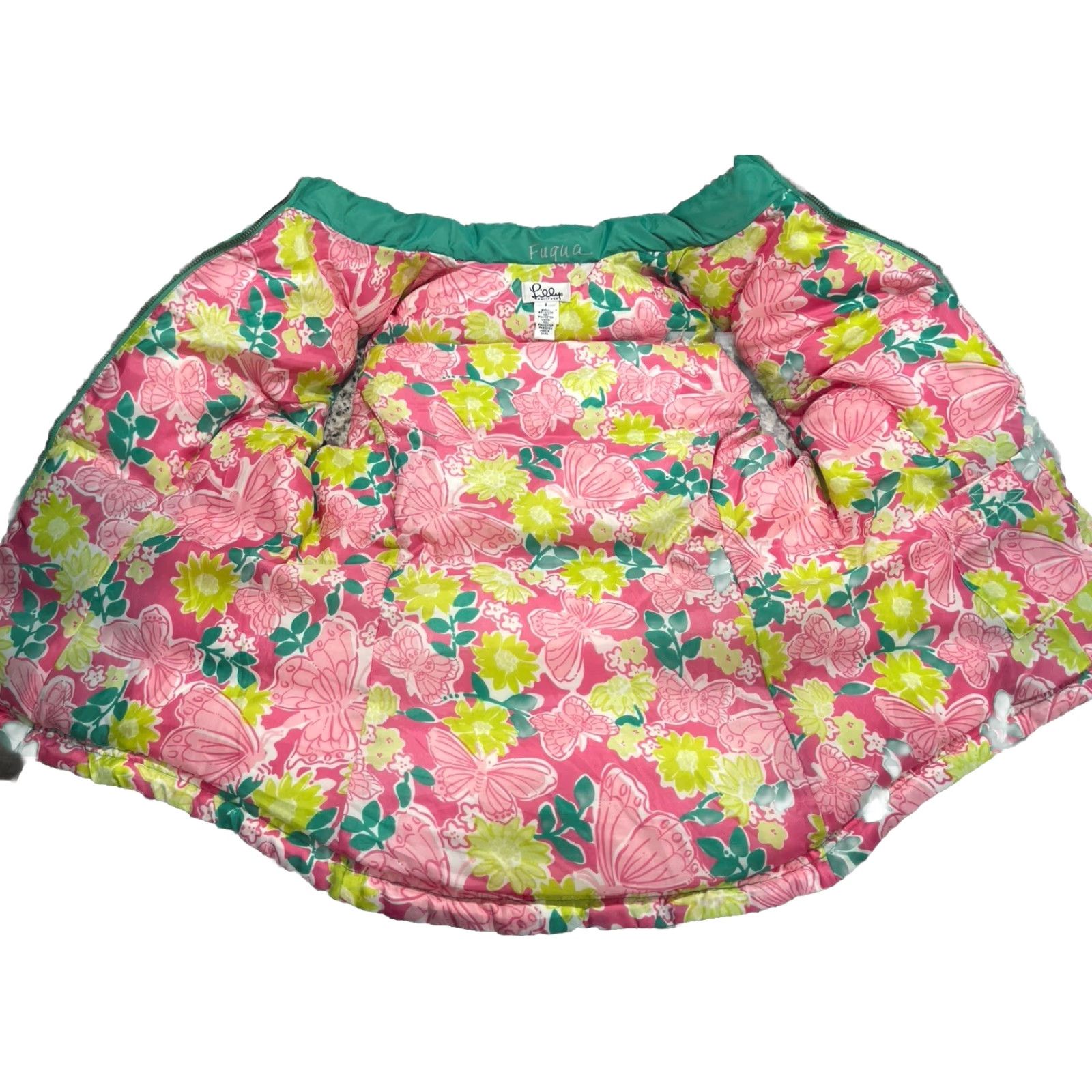 Lilly Pulitzer Lilly Pulitzer Goose Down Vest Women S Green Puffer Zip Floral Lined Sz S Size S / US 4 / IT 40 - 5 Thumbnail