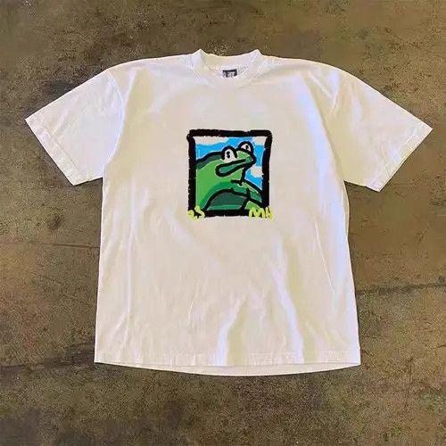 Japanese Brand Kizuki x Endo White retro fun frog print t-shirt Size US M / EU 48-50 / 2 - 5 Thumbnail