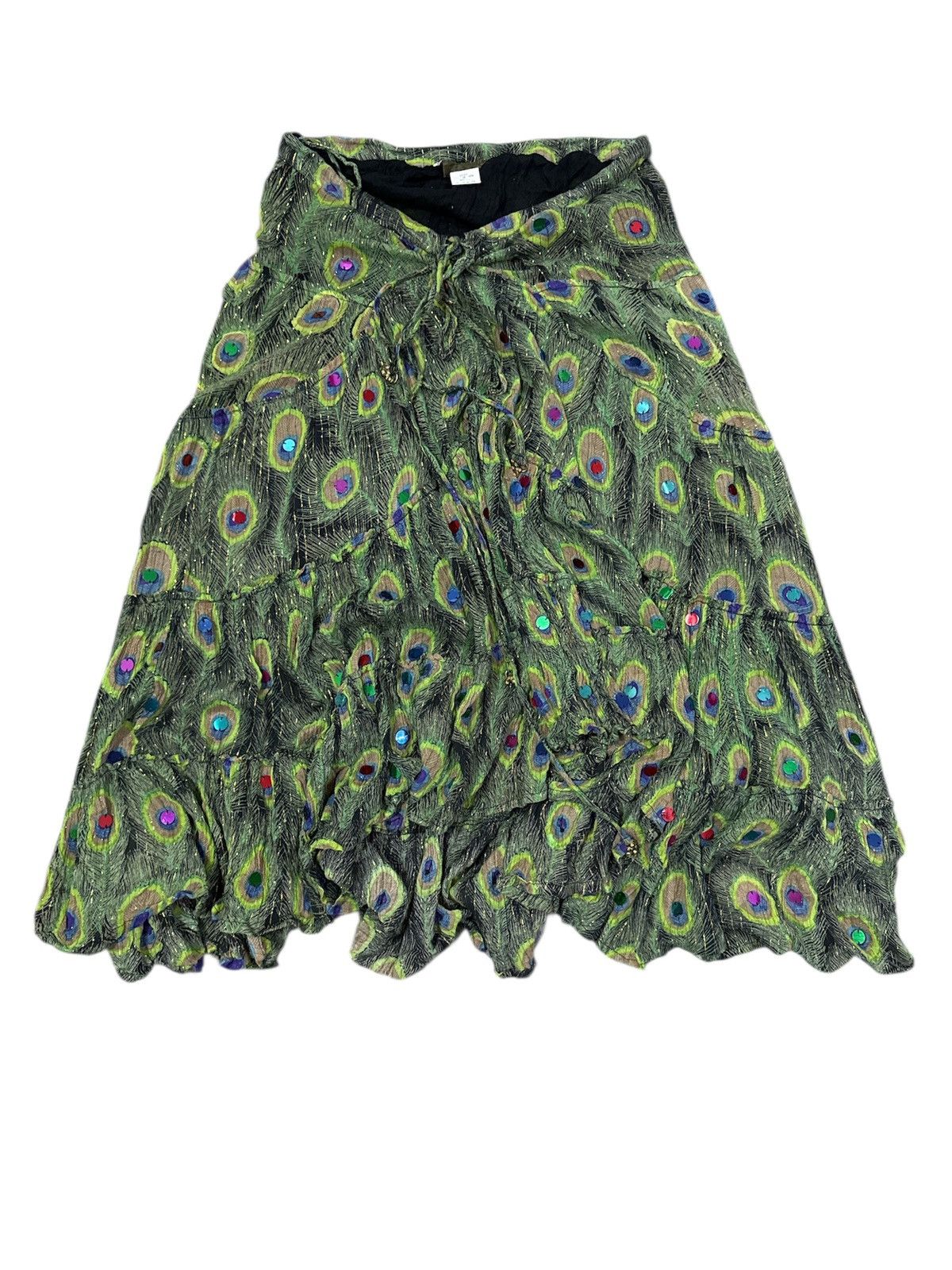 GOA 2000s vintage Goa Peacock Feather Skirt Size 30" / US 8 / IT 44 - 5 Thumbnail
