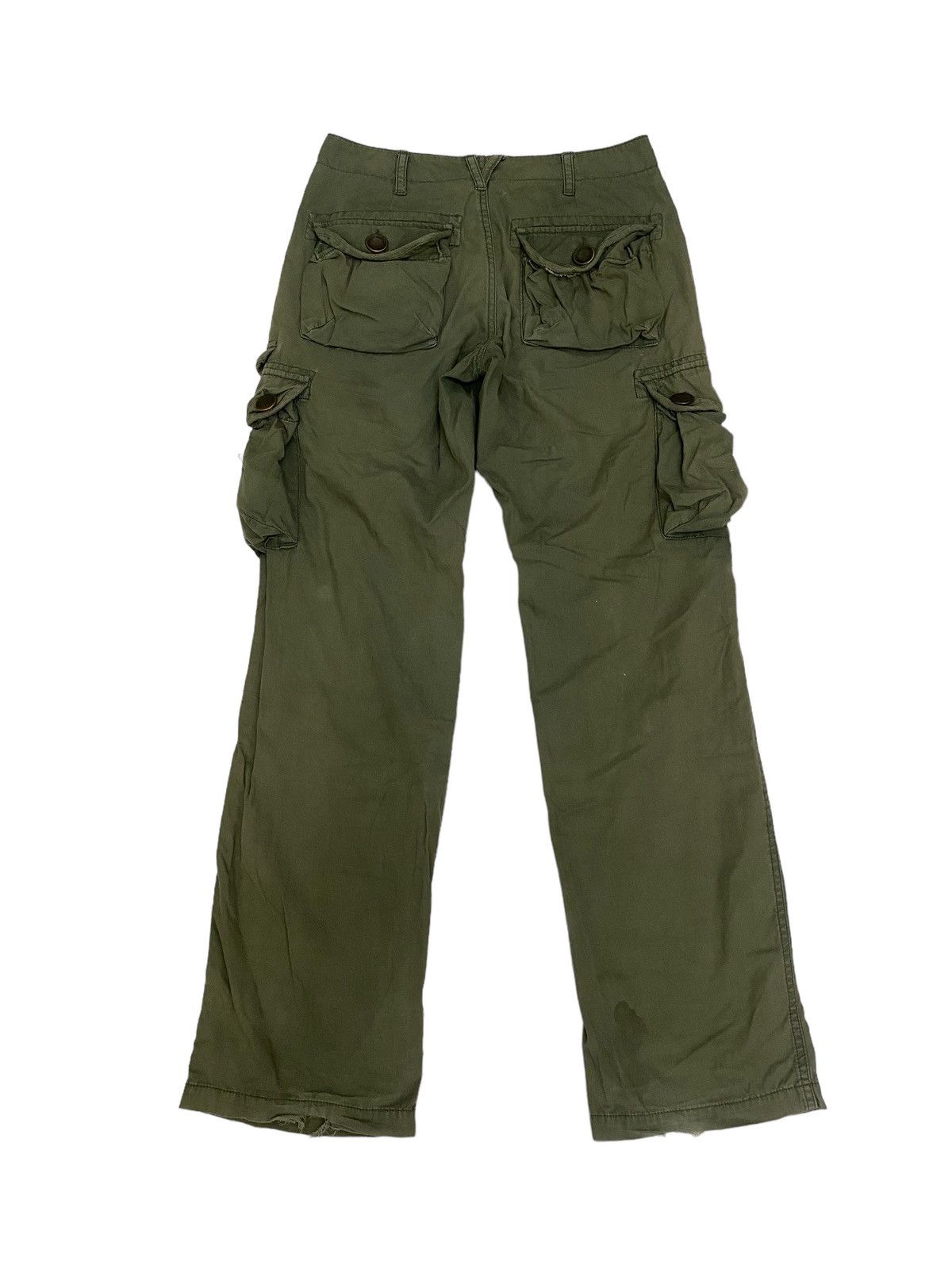Japanese Brand Real Crush Faded Distressed Cargo Pants Size US 30 / EU 46 - 7 Thumbnail