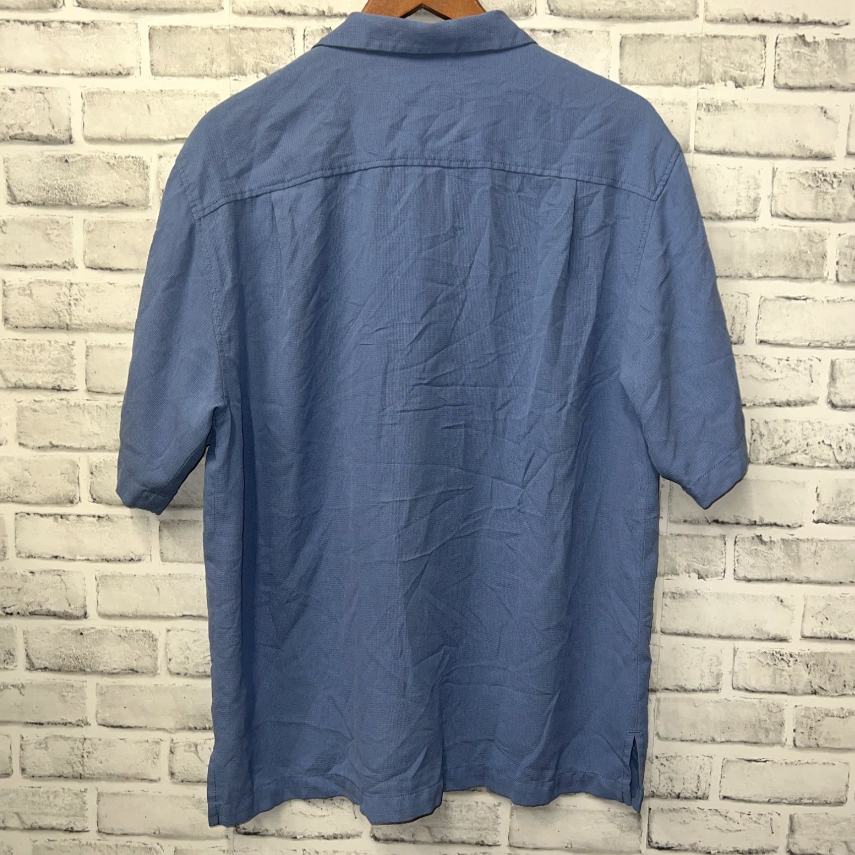 Tommy Bahama TOMMY BAHAMA Blue Silk Blend Hawaiian Shirt Button-Up Short Sleeve Mens Size M Size US M / EU 48-50 / 2 - 4 Thumbnail